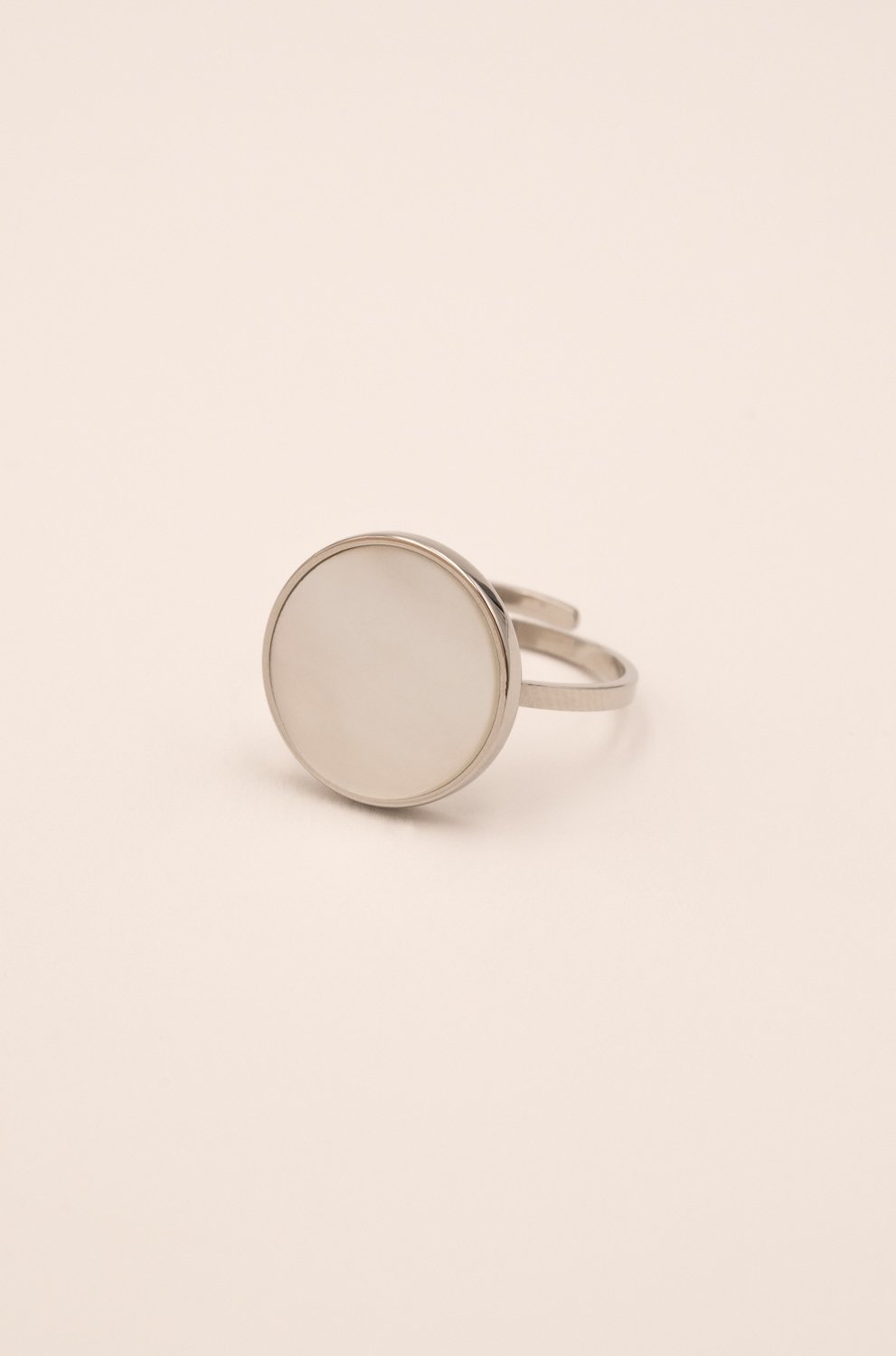 Bague Maxine Argenté Bague Bohm Paris Nacre blanche 