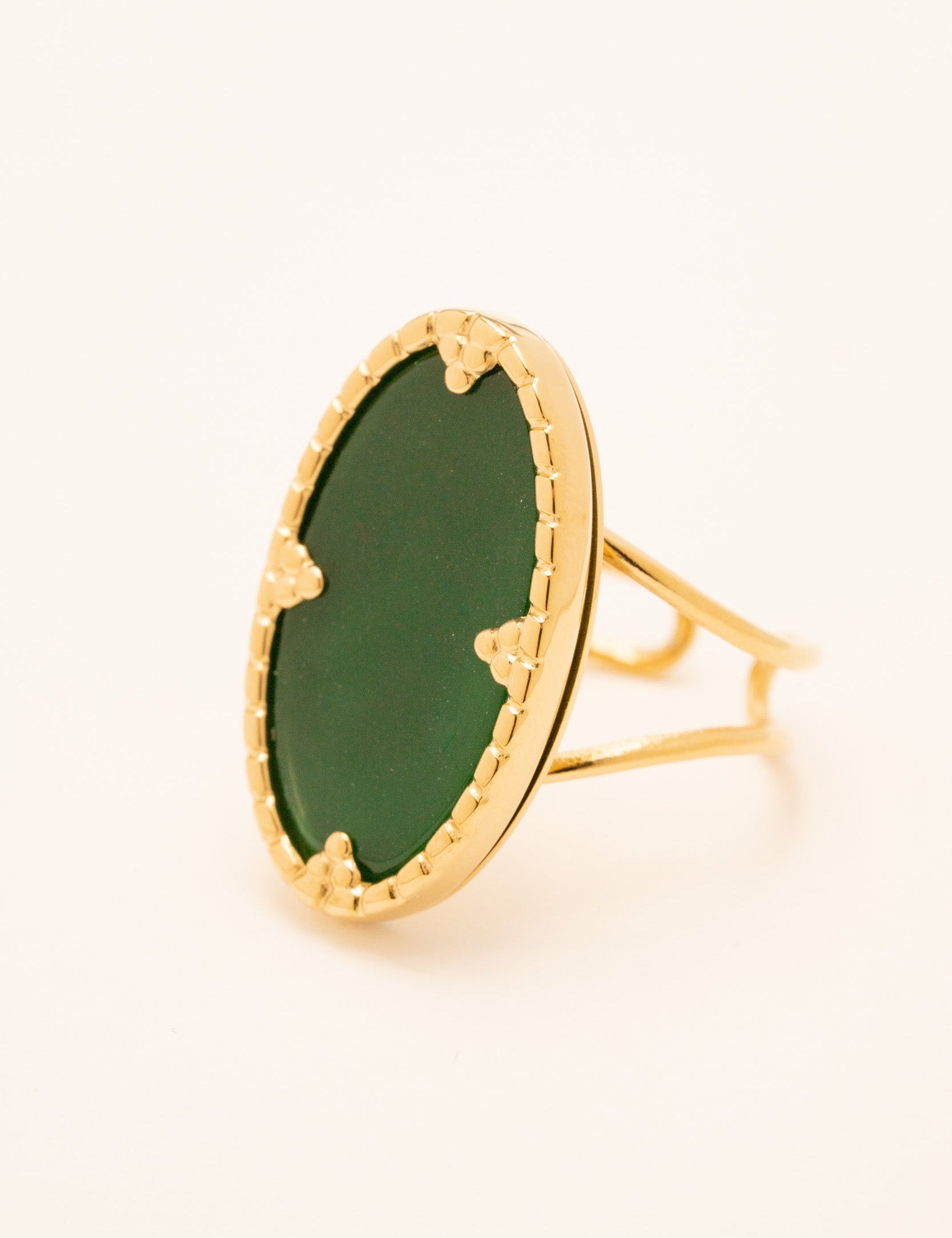 Bague Méli Colliers Bohm Paris Agate Verte teintée 