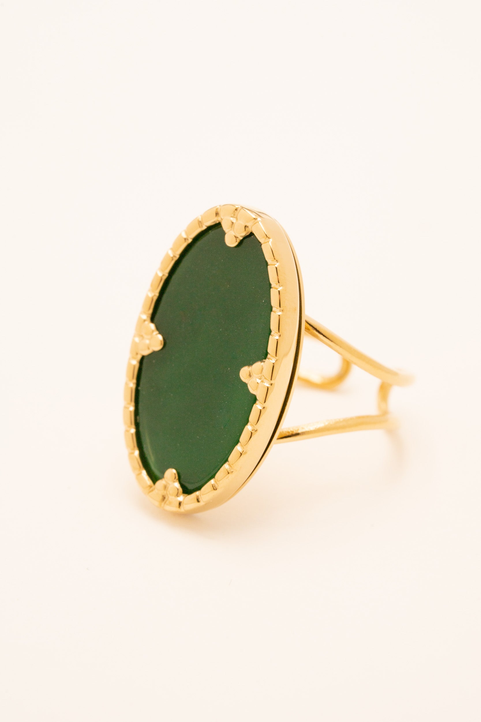 Bague Méli Colliers Bohm Paris Agate Verte teintée 