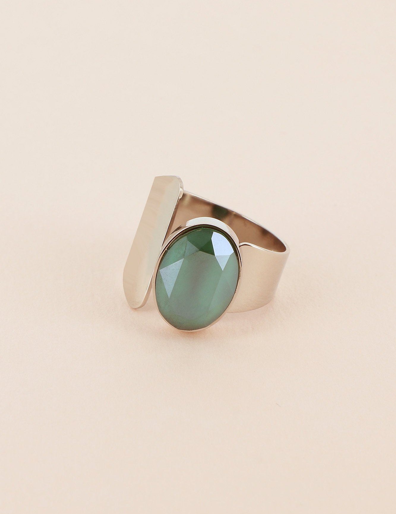 Bague Villïa argenté Bague Bohm Paris Vert foncé 