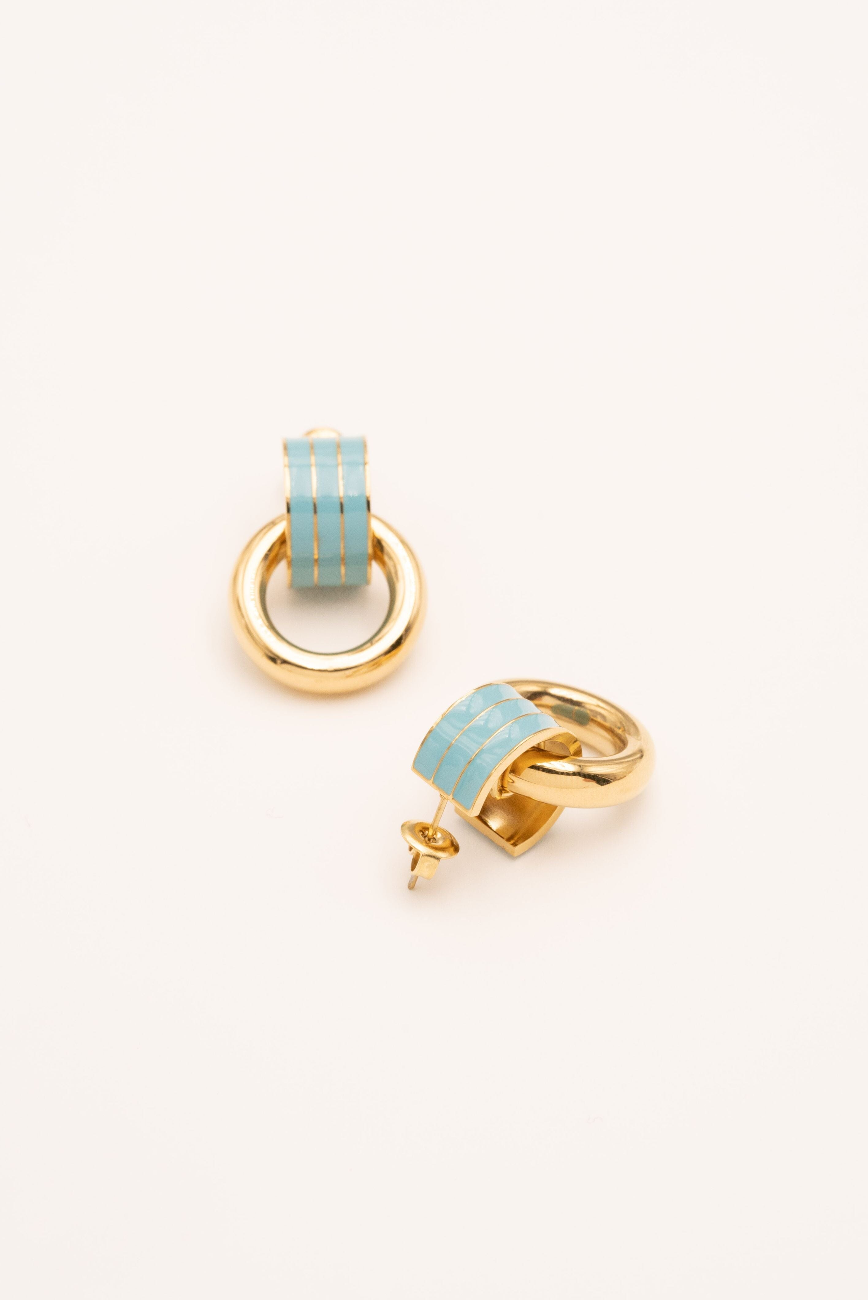 Boucle Bohm Paris - Enara Boucles D'oreilles Bohm Paris Bleu ciel émail 