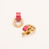 Boucle Bohm Paris - Enara Boucles D'oreilles Bohm Paris Fuchsia émail 
