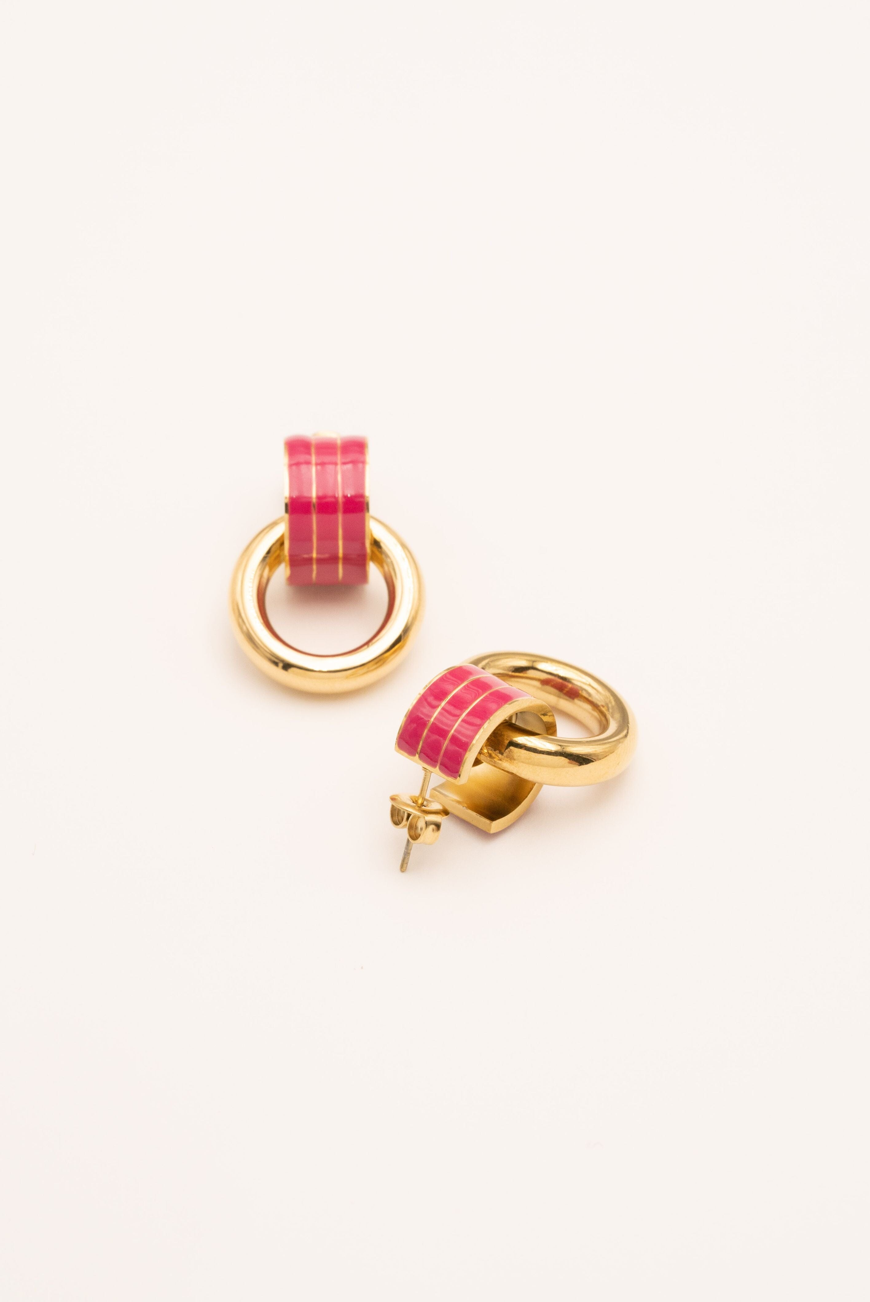 Boucle Bohm Paris - Enara Boucles D'oreilles Bohm Paris Fuchsia émail 