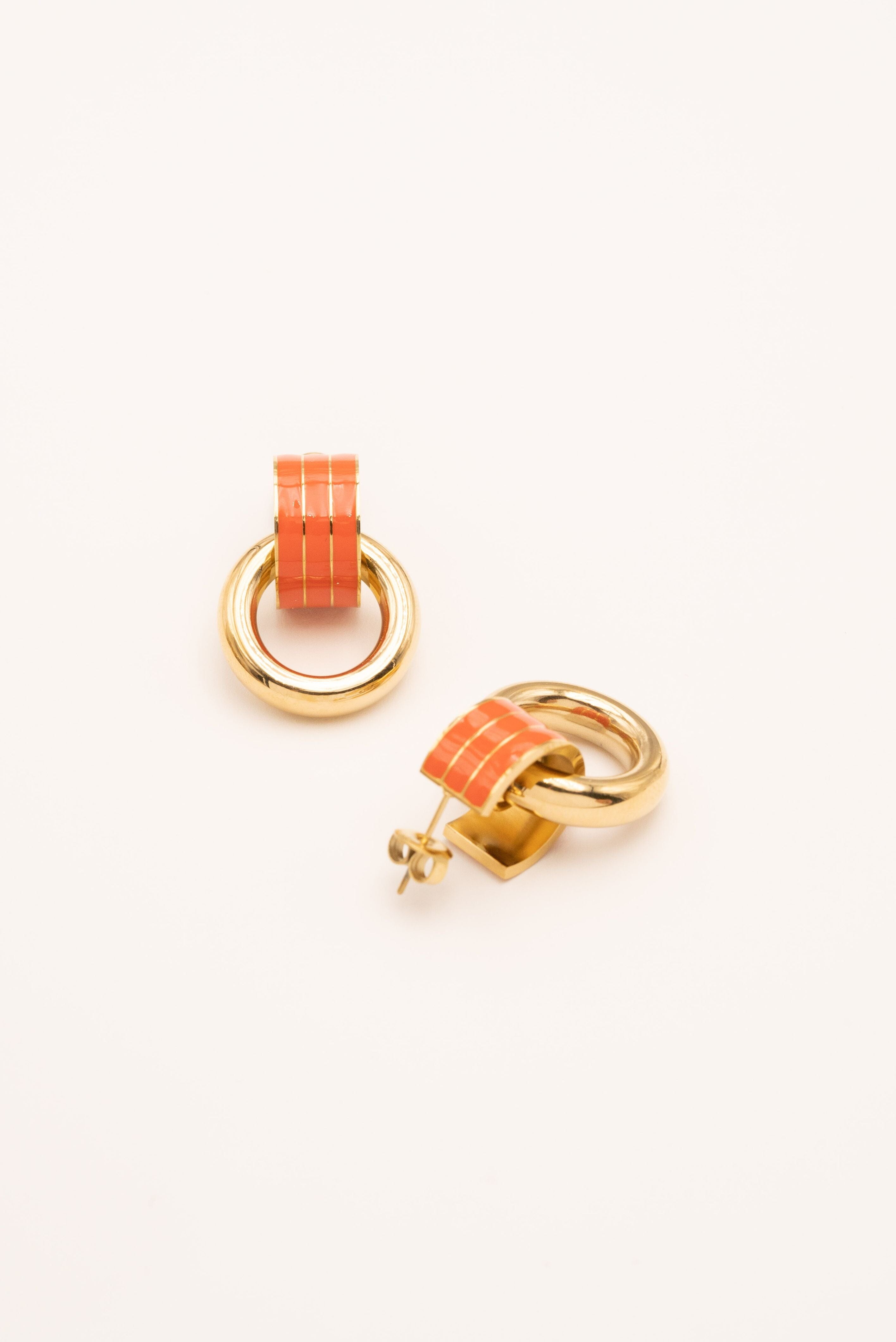 Boucle Bohm Paris - Enara Boucles D'oreilles Bohm Paris Orange émail 