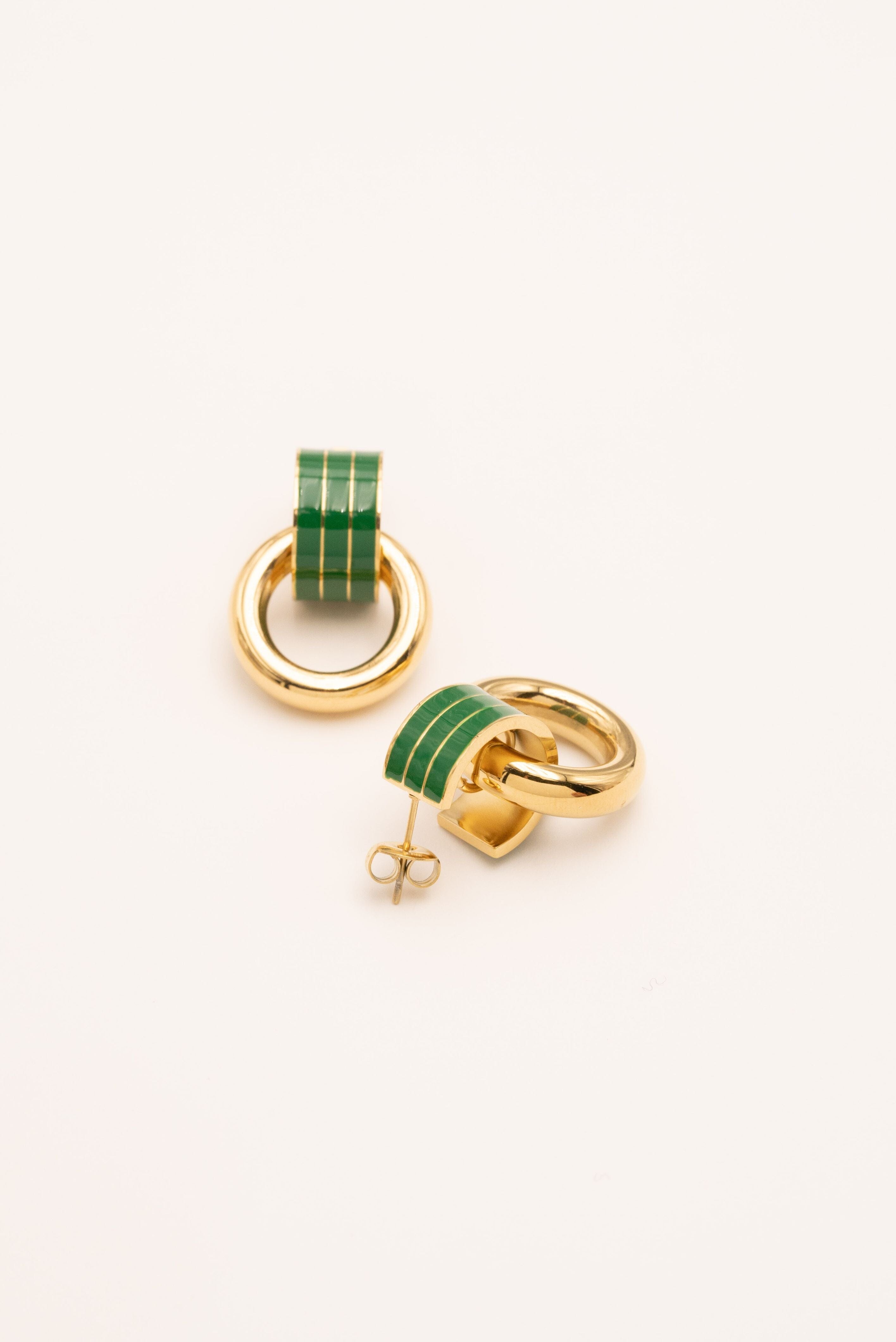 Boucle Bohm Paris - Enara Boucles D'oreilles Bohm Paris Vert foncé émail 
