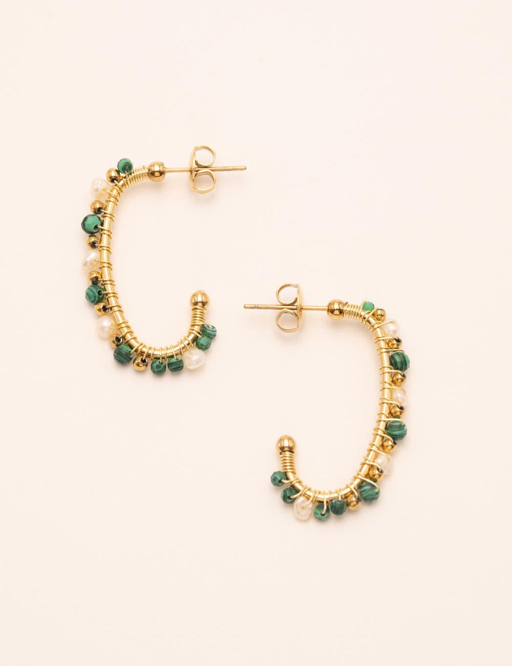 Boucles Bohm Paris - Ambre Boucles D'oreilles Bohm Paris Malachite 