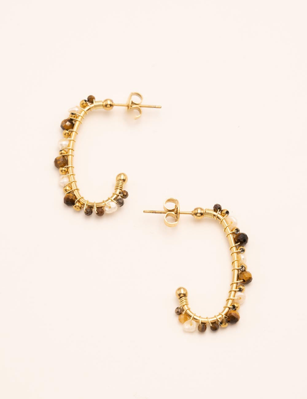Boucles Bohm Paris - Ambre Boucles D'oreilles Bohm Paris Oeil de tigre 