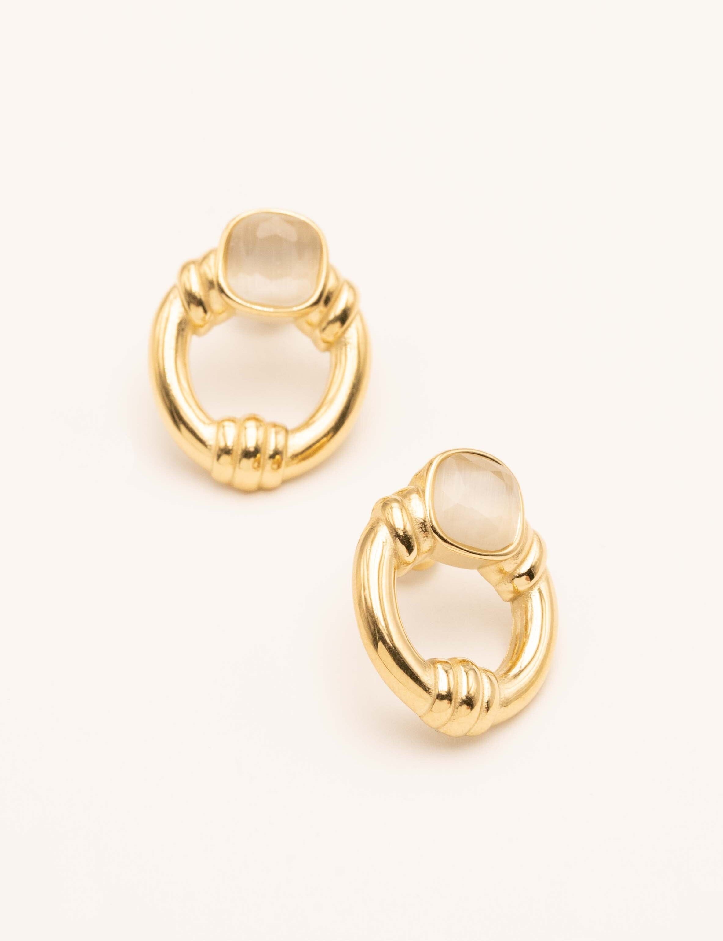 Boucles Bohm Paris - Azra Boucles D'oreilles Bohm Paris blanc oeil de chat 