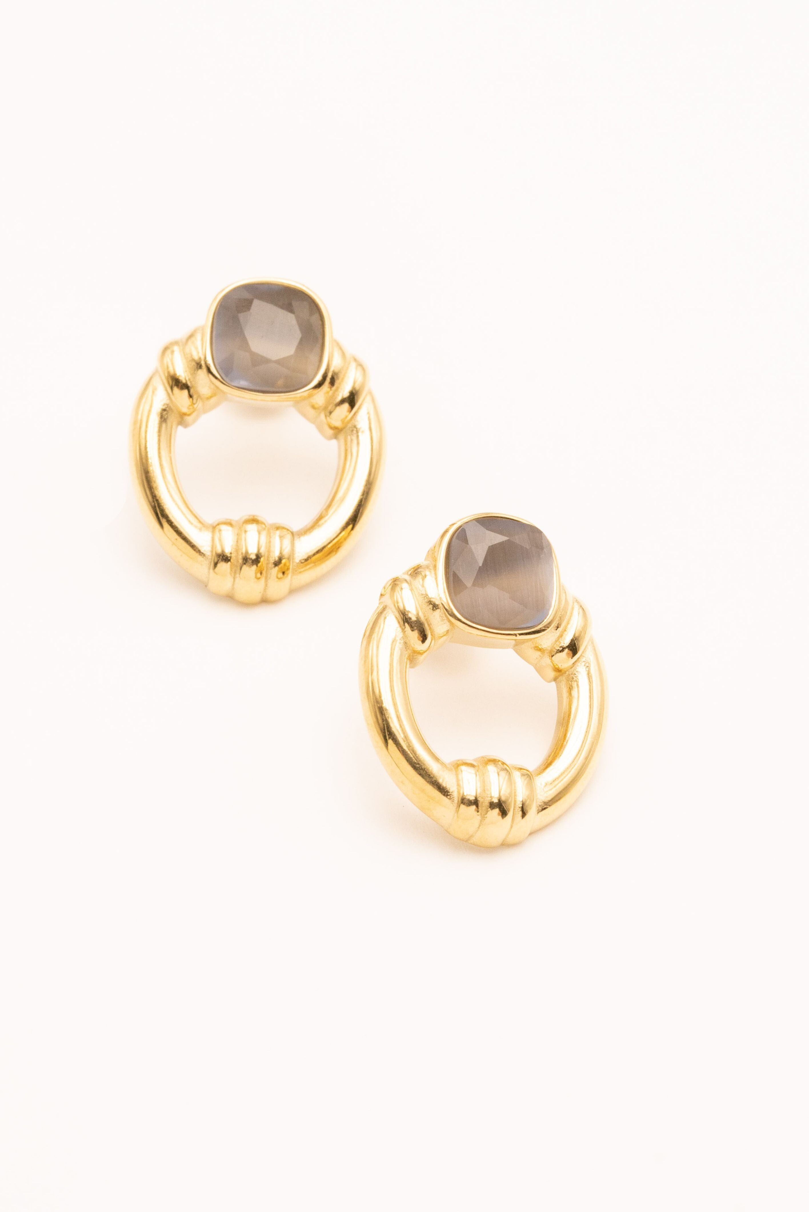 Boucles Bohm Paris - Azra Boucles D'oreilles Bohm Paris gris oeil de chat 