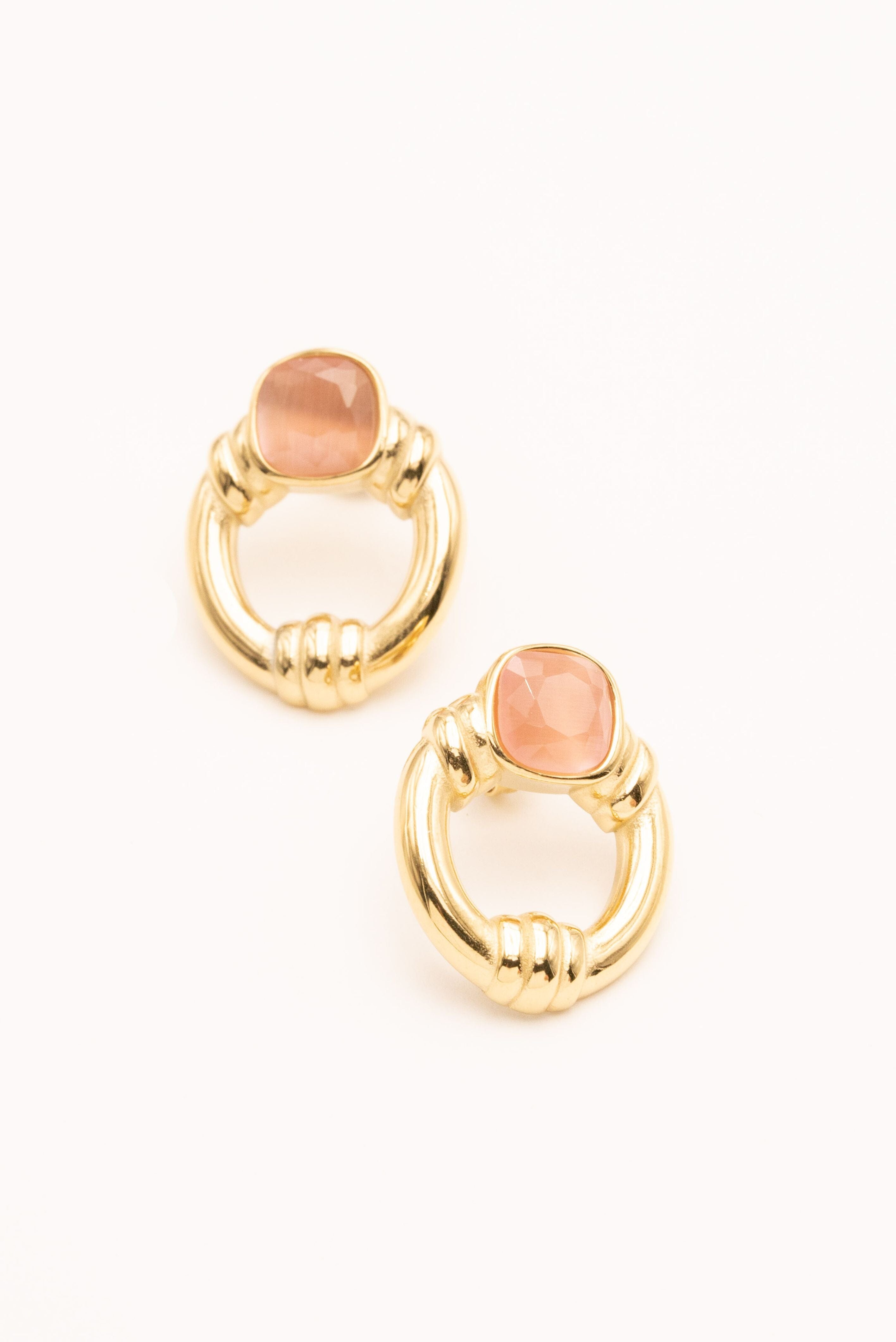 Boucles Bohm Paris - Azra Boucles D'oreilles Bohm Paris Rose oeil de chat 