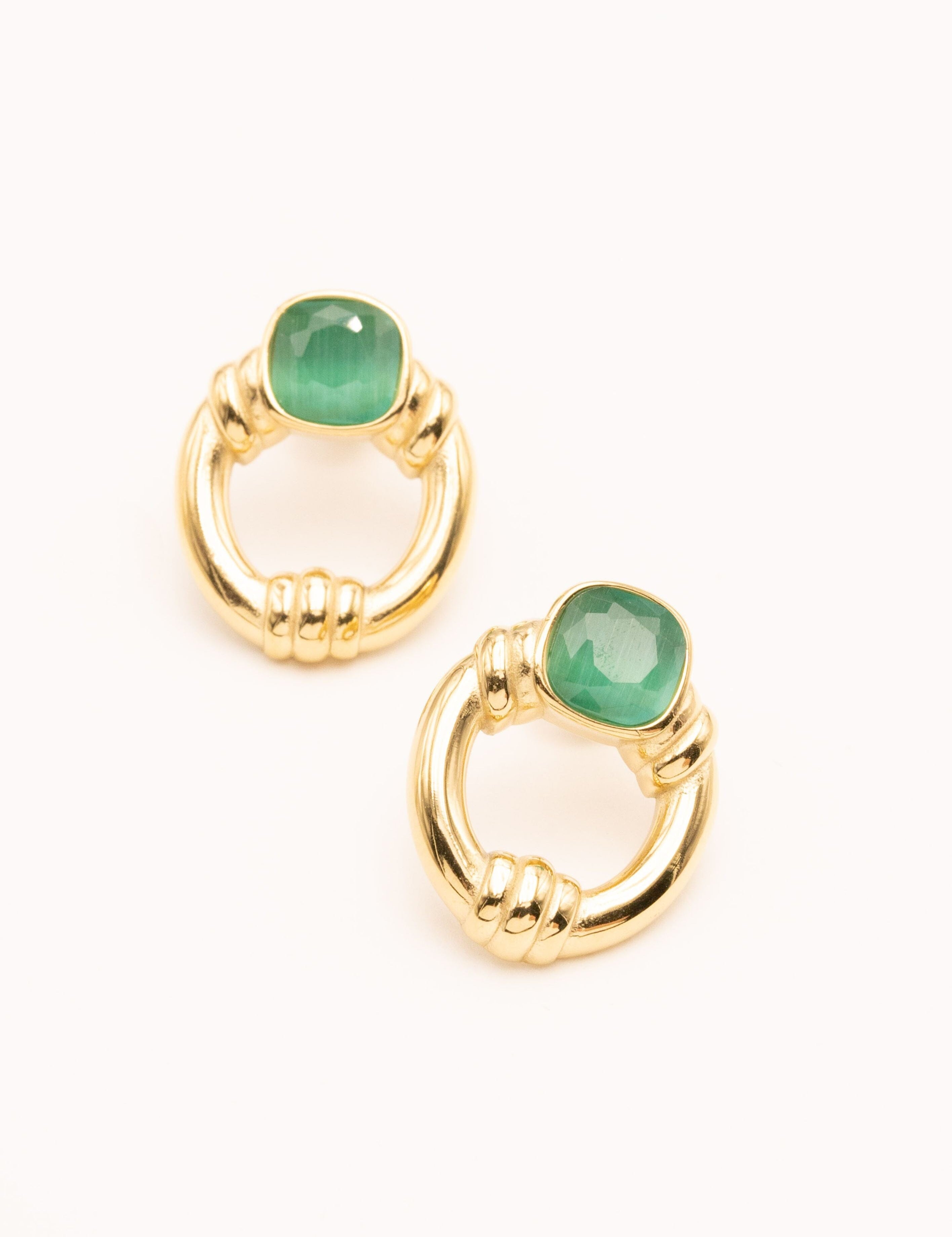 Boucles Bohm Paris - Azra Boucles D'oreilles Bohm Paris vert oeil de chat 