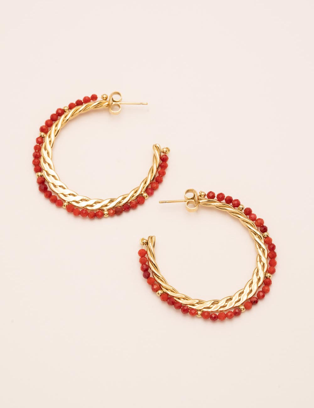 Boucles Bohm Paris - Basile Boucles D'oreilles Bohm Paris Cornaline 