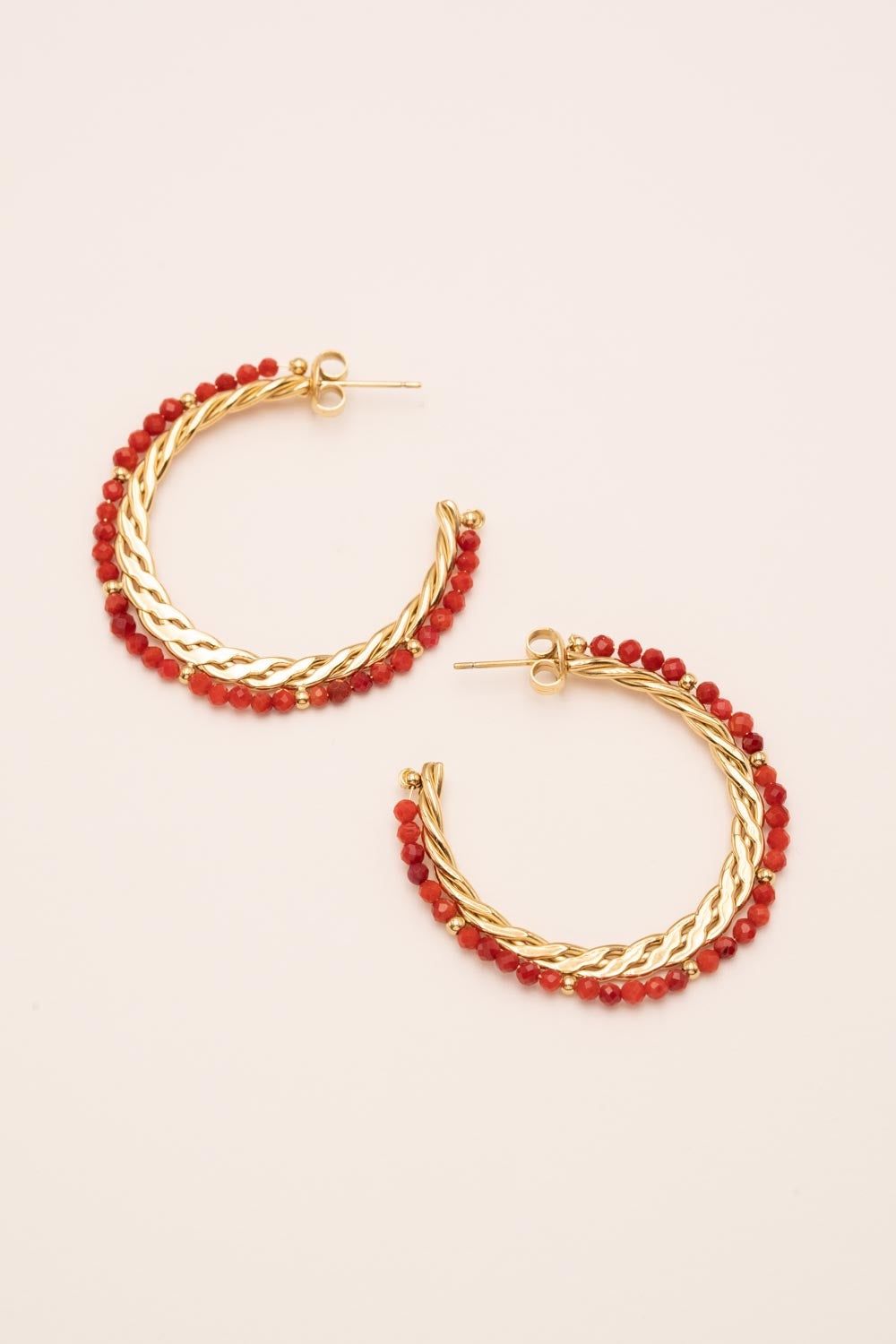 Boucles Bohm Paris - Basile Boucles D'oreilles Bohm Paris Cornaline 