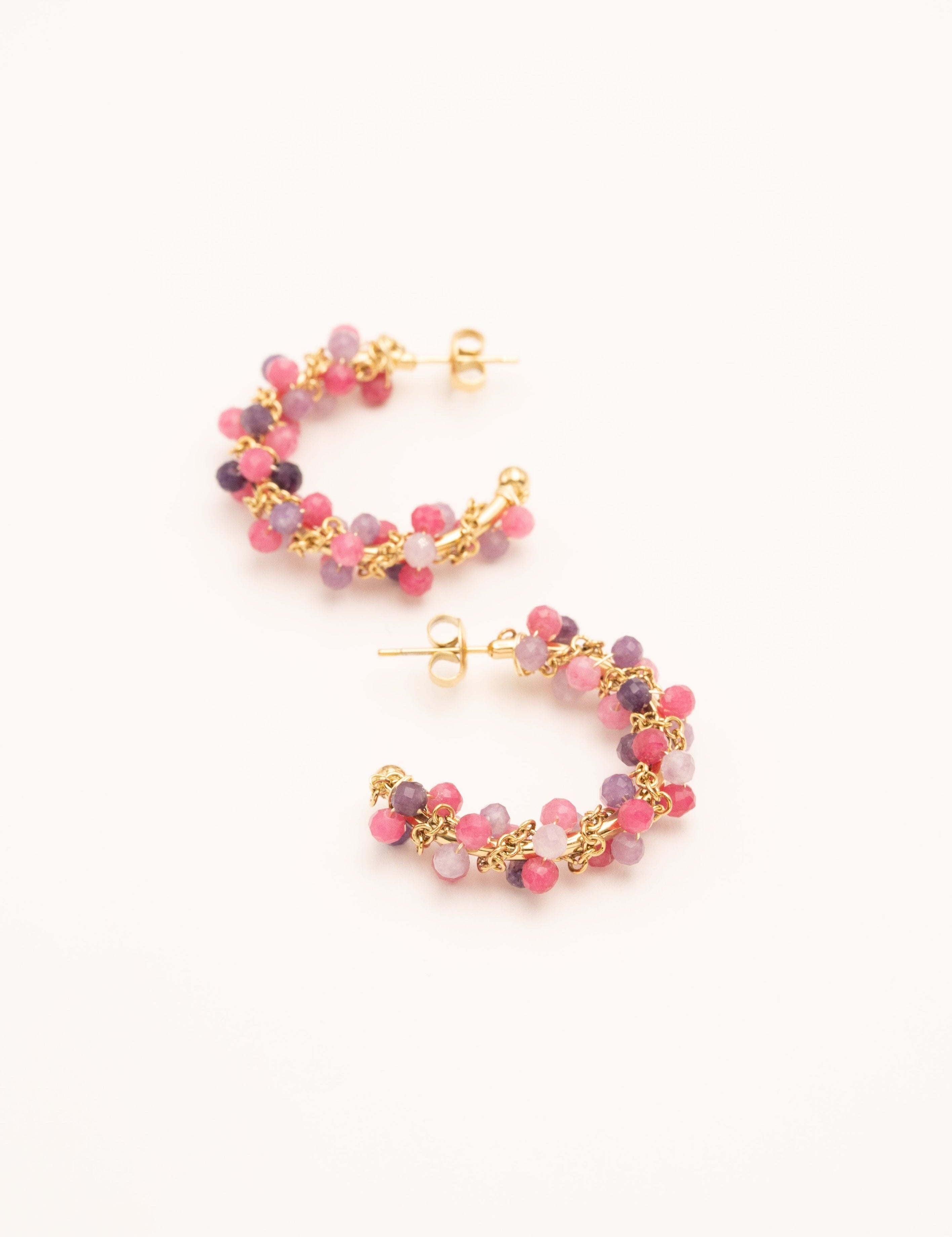 Boucles Bohm Paris - Cassia Boucles D'oreilles Bohm Paris agate fuschia 