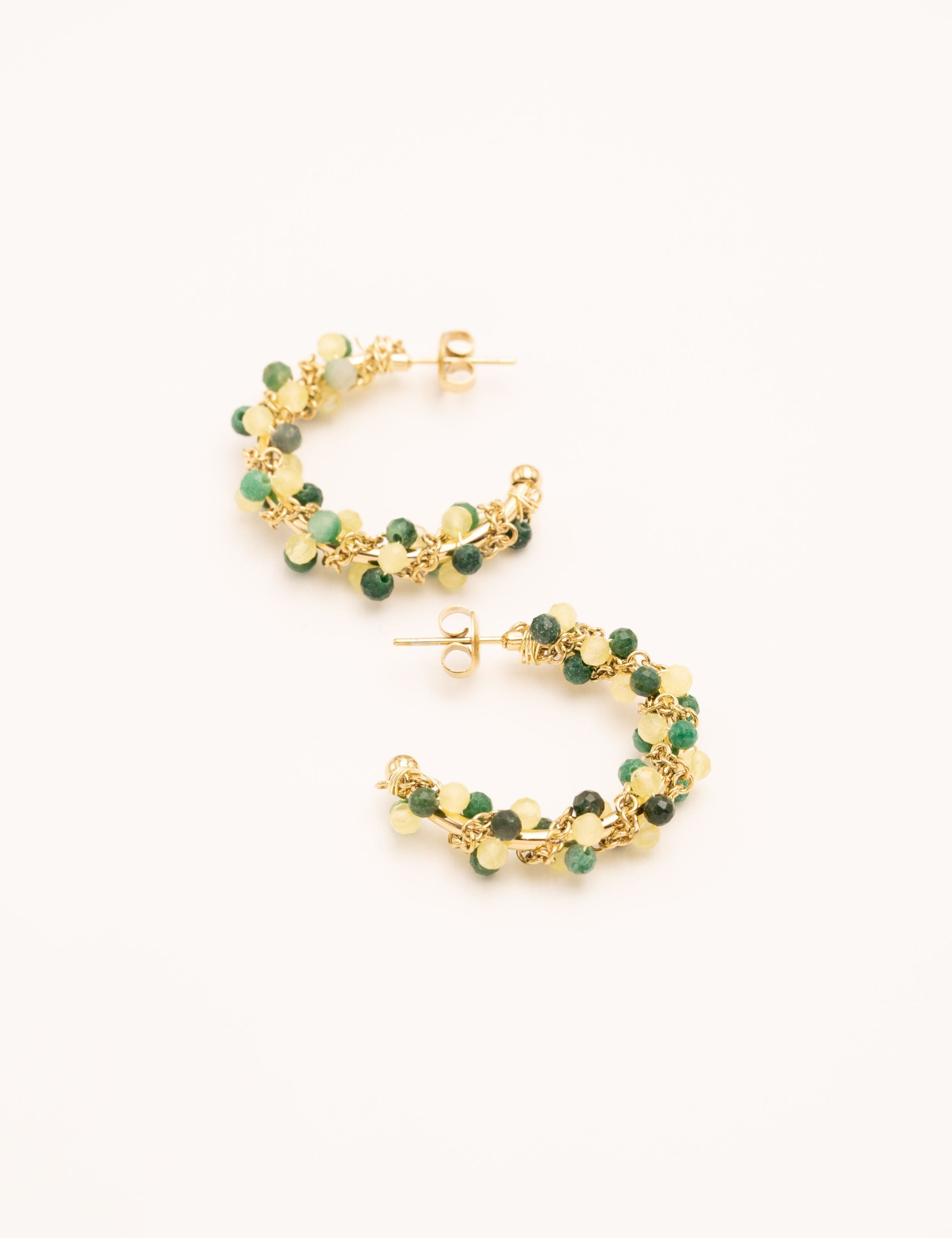 Boucles Bohm Paris - Cassia Boucles D'oreilles Bohm Paris Agate Verte 