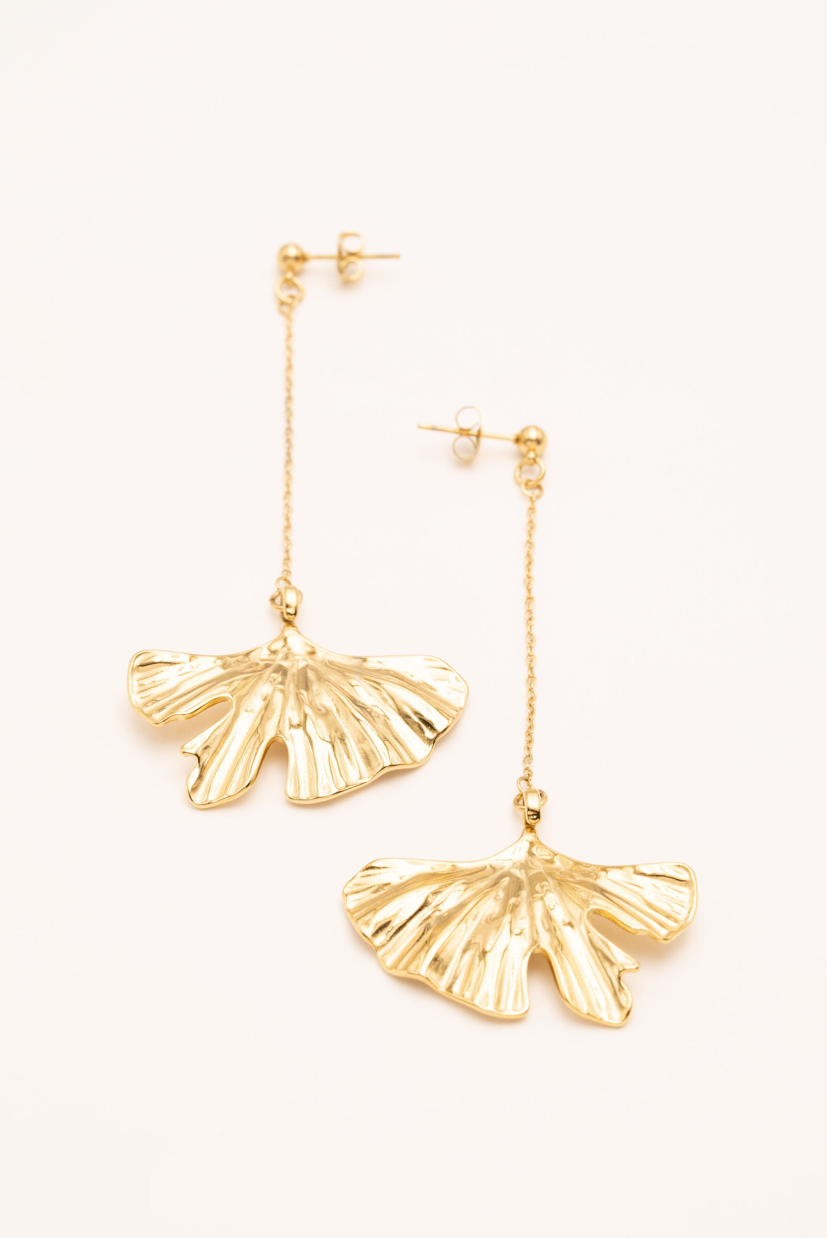 Boucles Bohm Paris - Grand Ginkgo Boucles D'oreilles Bohm Paris Doré 