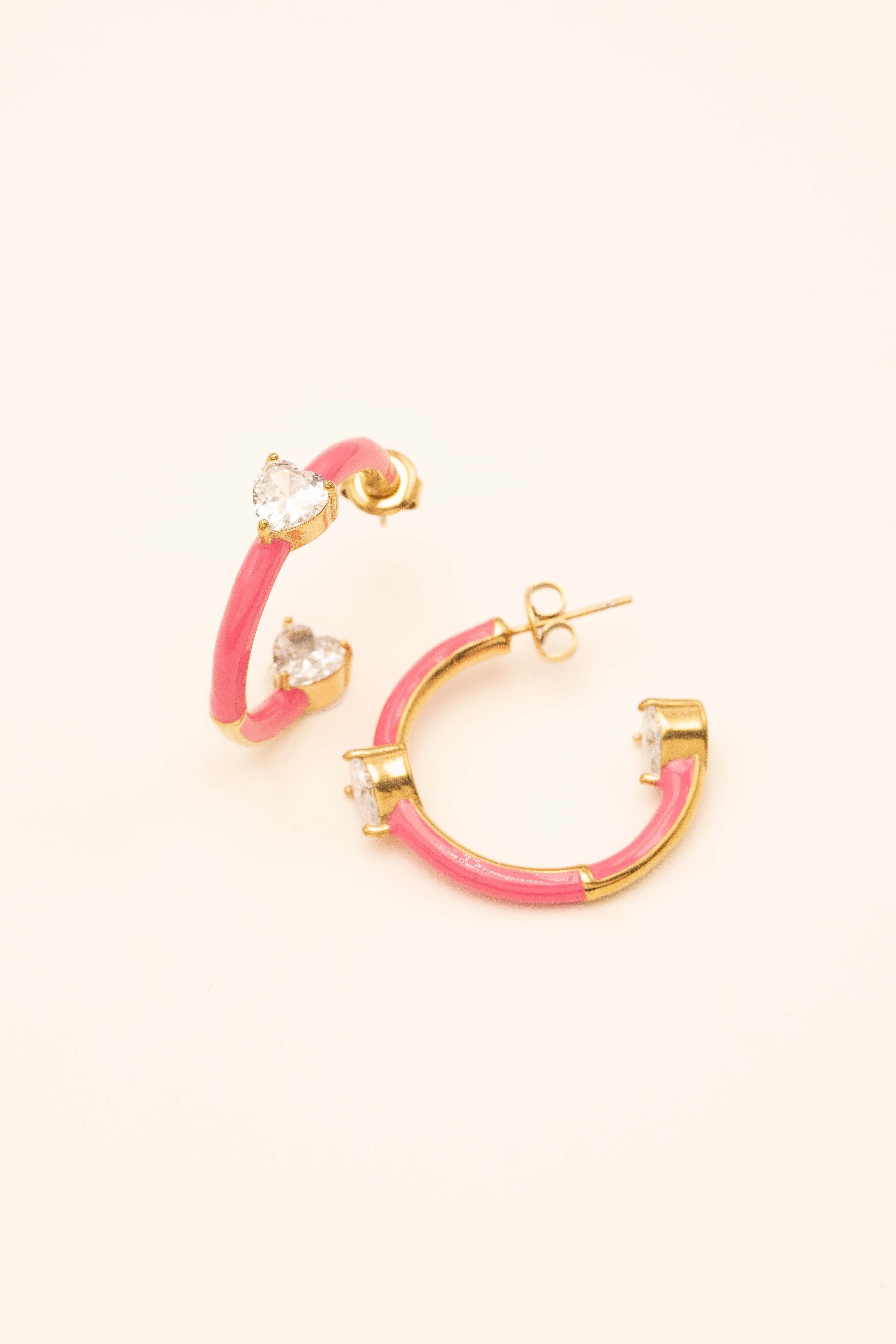 Boucles Bohm Paris - Iaga Boucles D'oreilles Bohm Paris Rose émail 