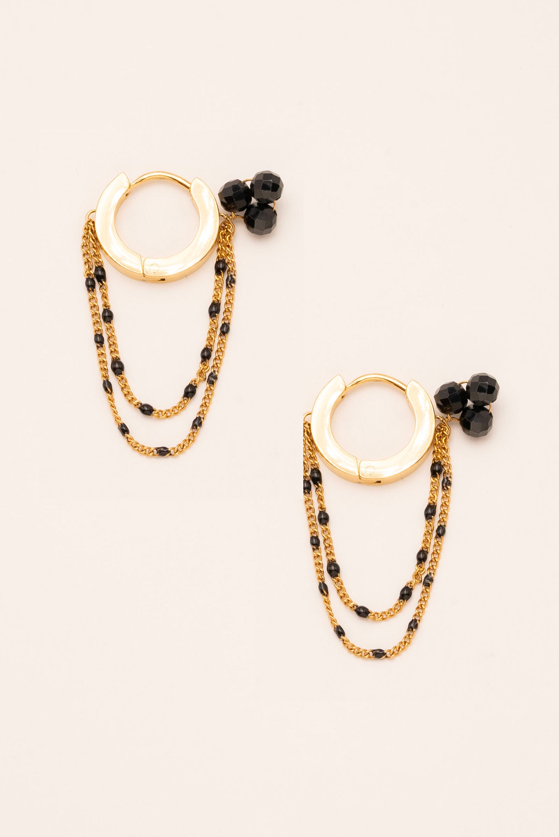 Boucles Bohm Paris - Livie Bijoux Bohm Paris Agate Noire 