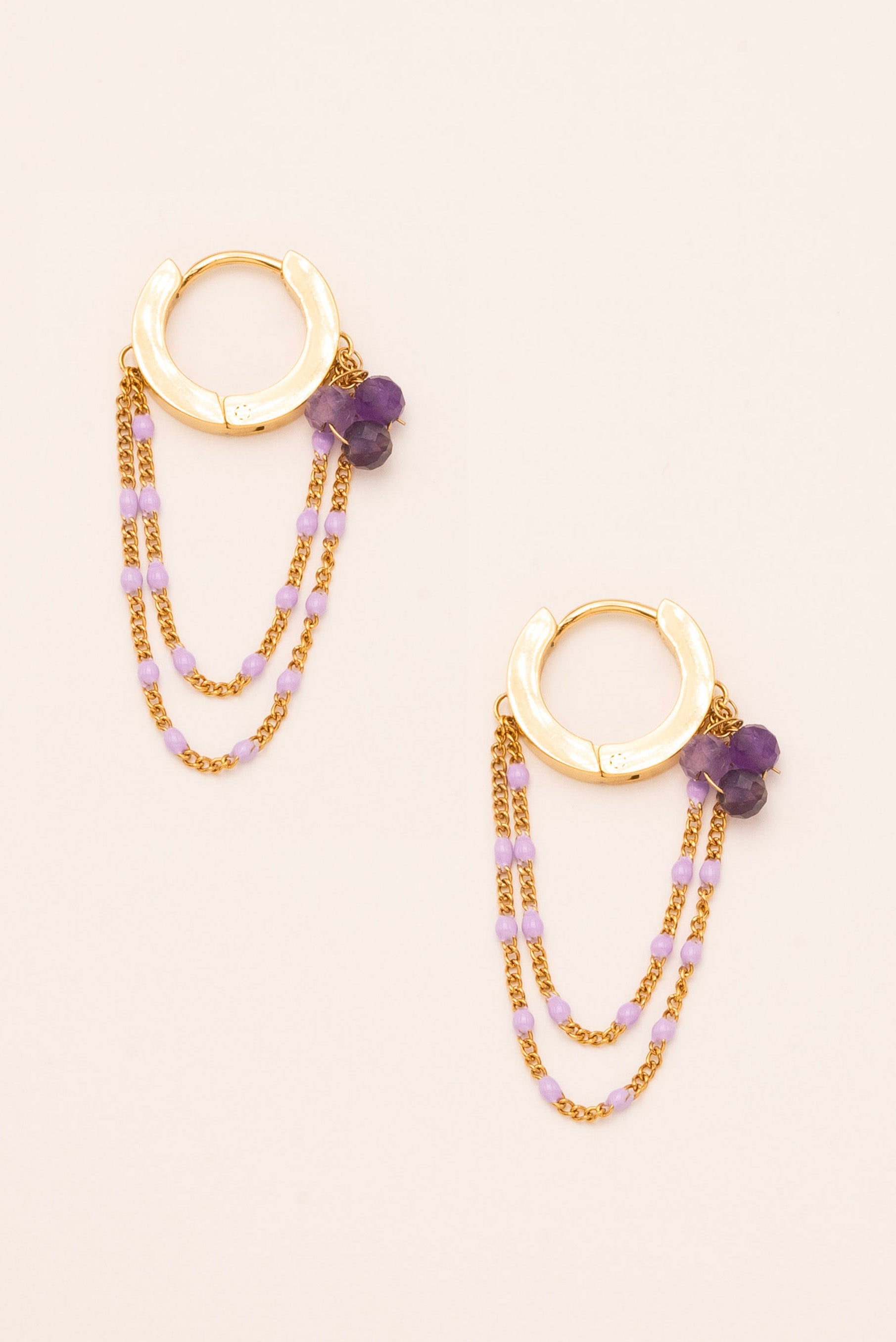 Boucles Bohm Paris - Livie Bijoux Bohm Paris Amethyste 
