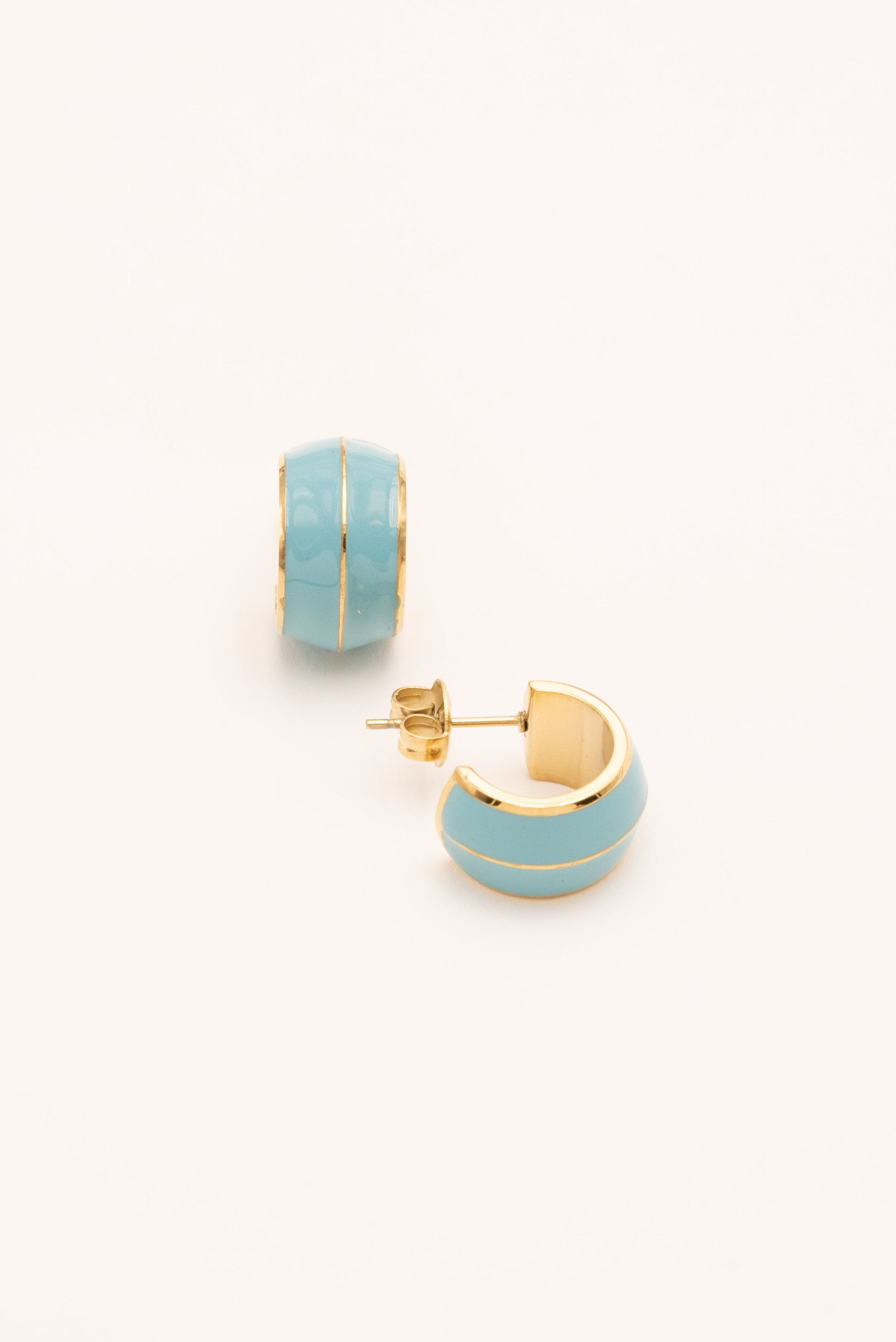 Boucles Bohm Paris - Nihal Boucles D'oreilles Bohm Paris Bleu ciel émail 