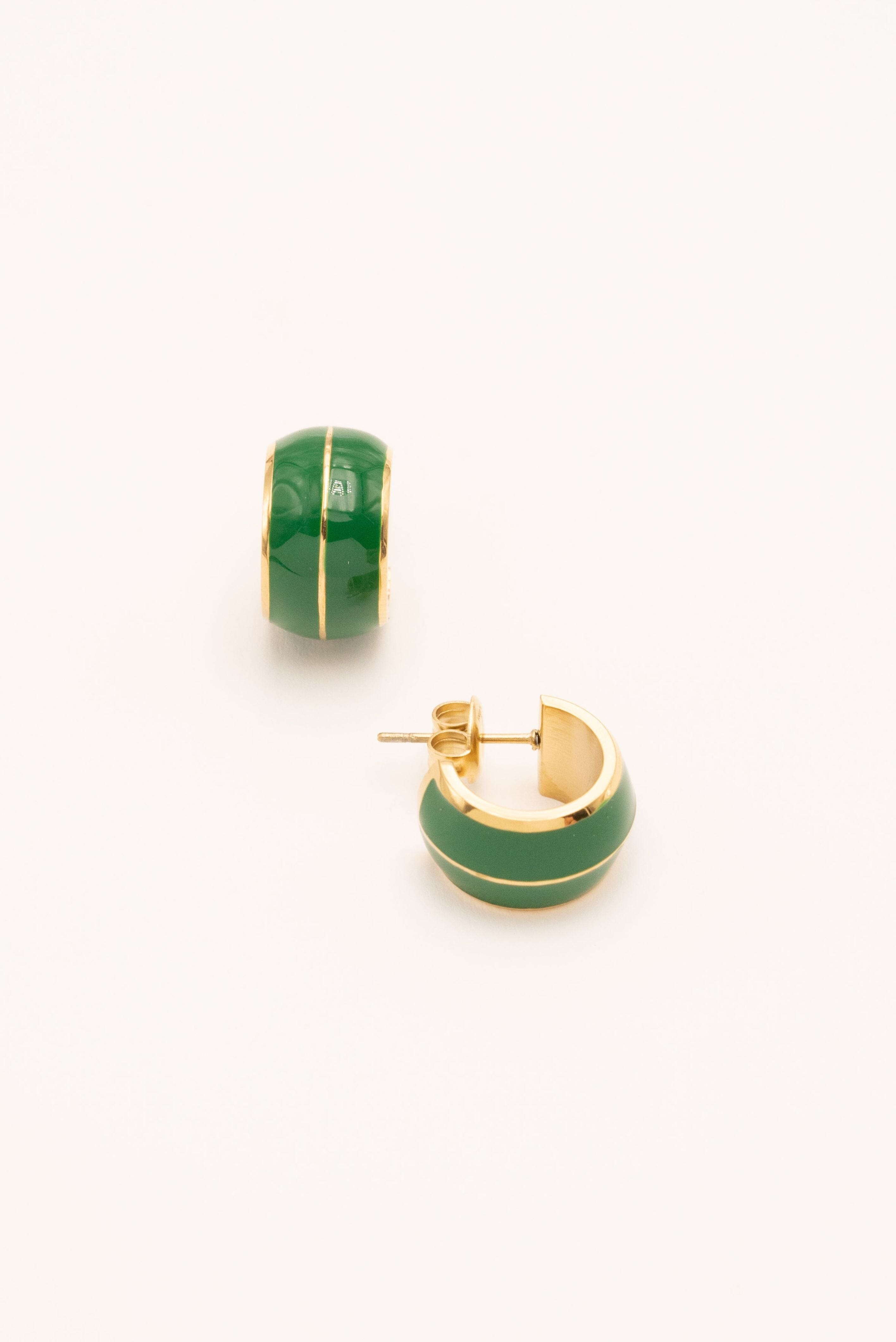 Boucles Bohm Paris - Nihal Boucles D'oreilles Bohm Paris Vert foncé émail 