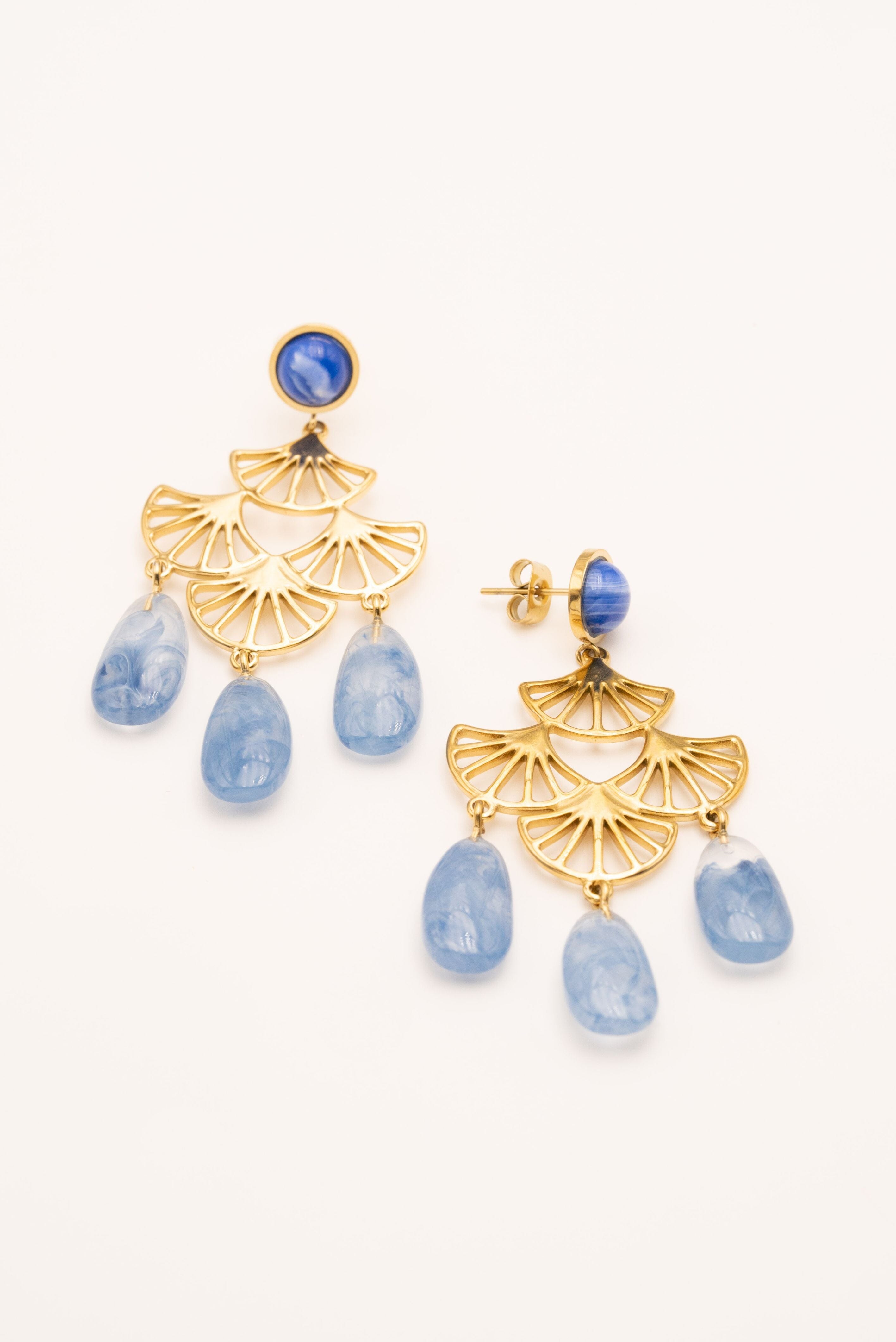 Boucles Bohm Paris - Nour Boucles D'oreilles Bohm Paris Bleu émail 