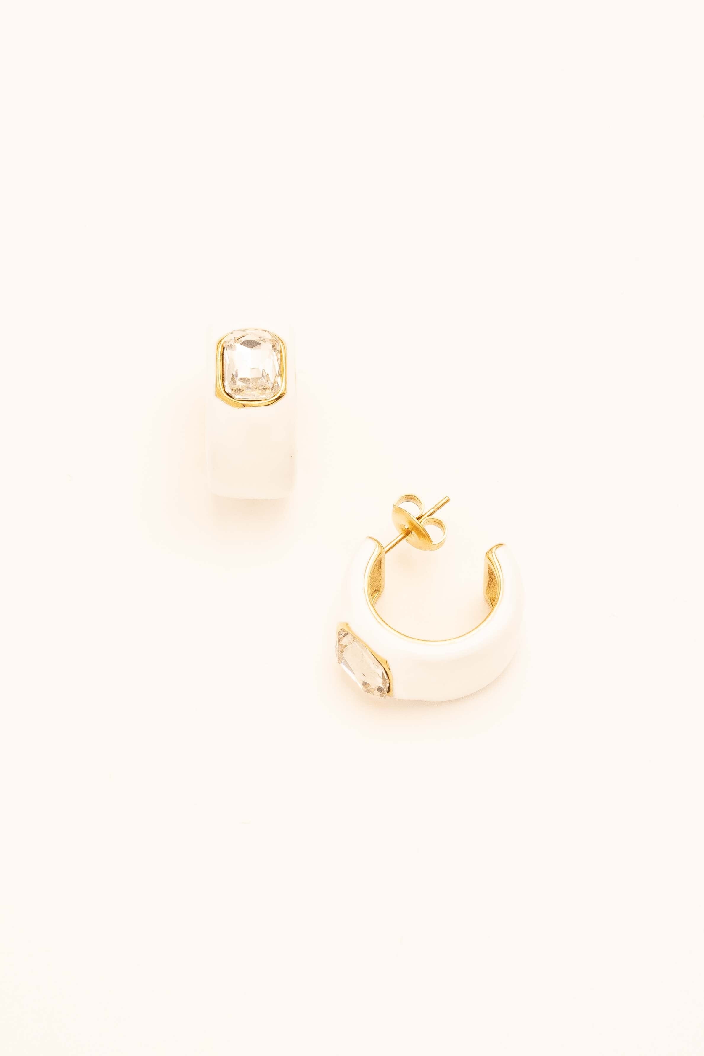 Boucles Bohm Paris - Séraphie Boucles D'oreilles Bohm Paris Blanc émail 