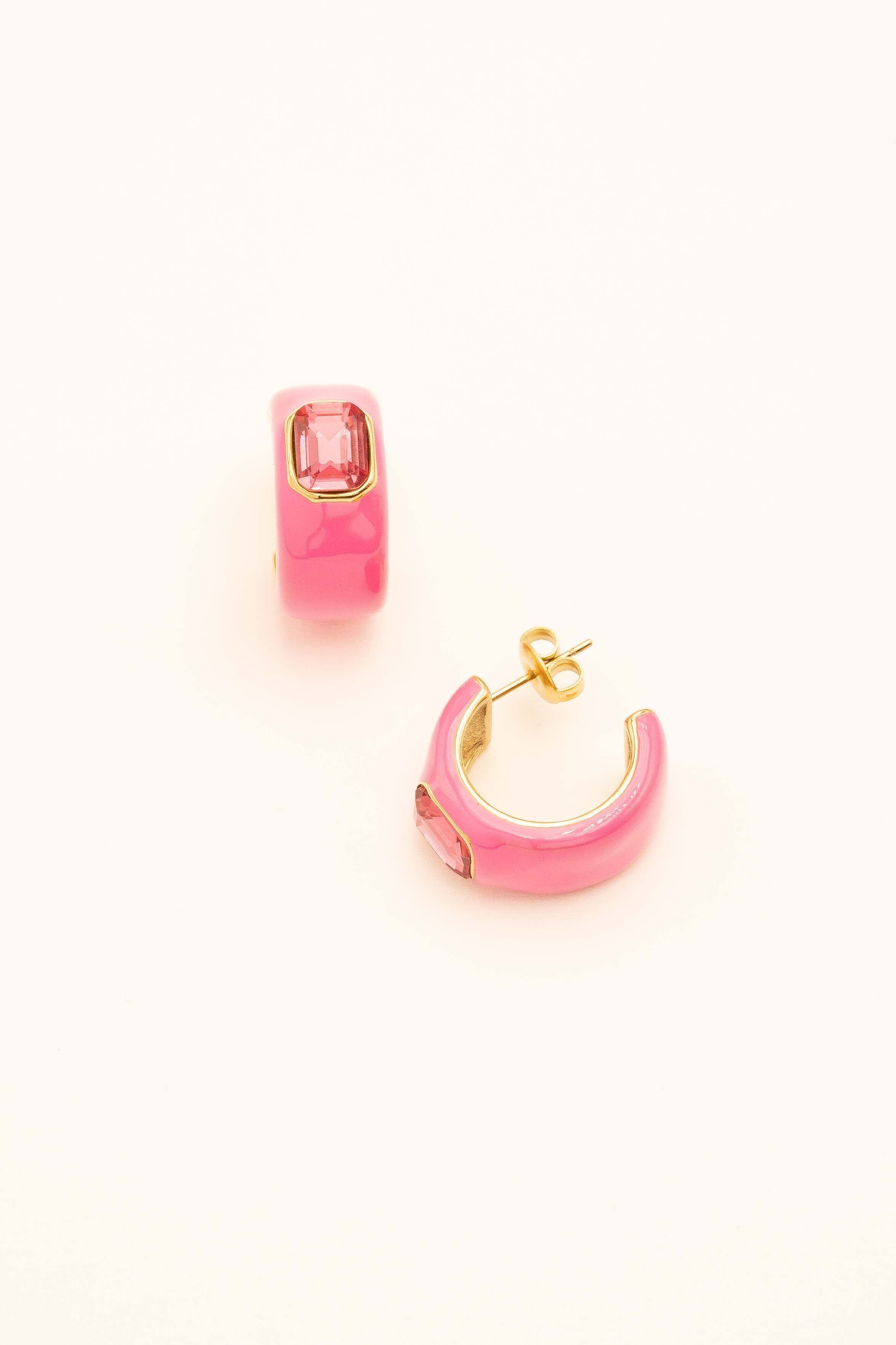 Boucles Bohm Paris - Séraphie Boucles D'oreilles Bohm Paris Rose émail 