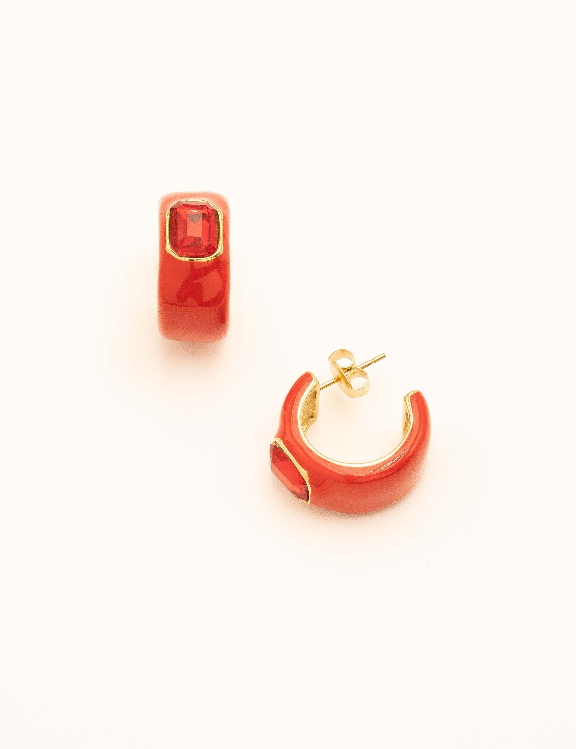 Boucles Bohm Paris - Séraphie Boucles D'oreilles Bohm Paris Rouge émail 