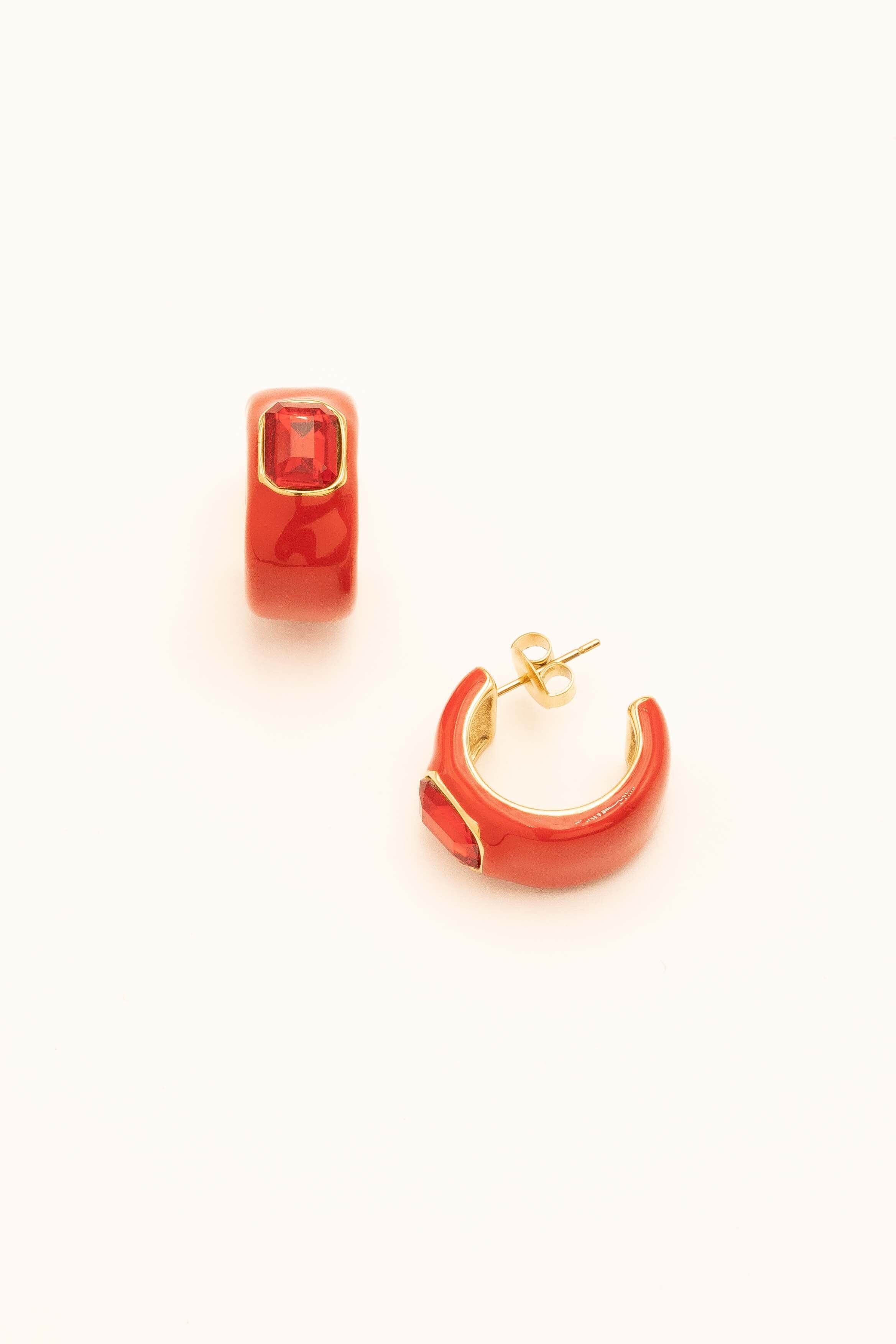 Boucles Bohm Paris - Séraphie Boucles D'oreilles Bohm Paris Rouge émail 