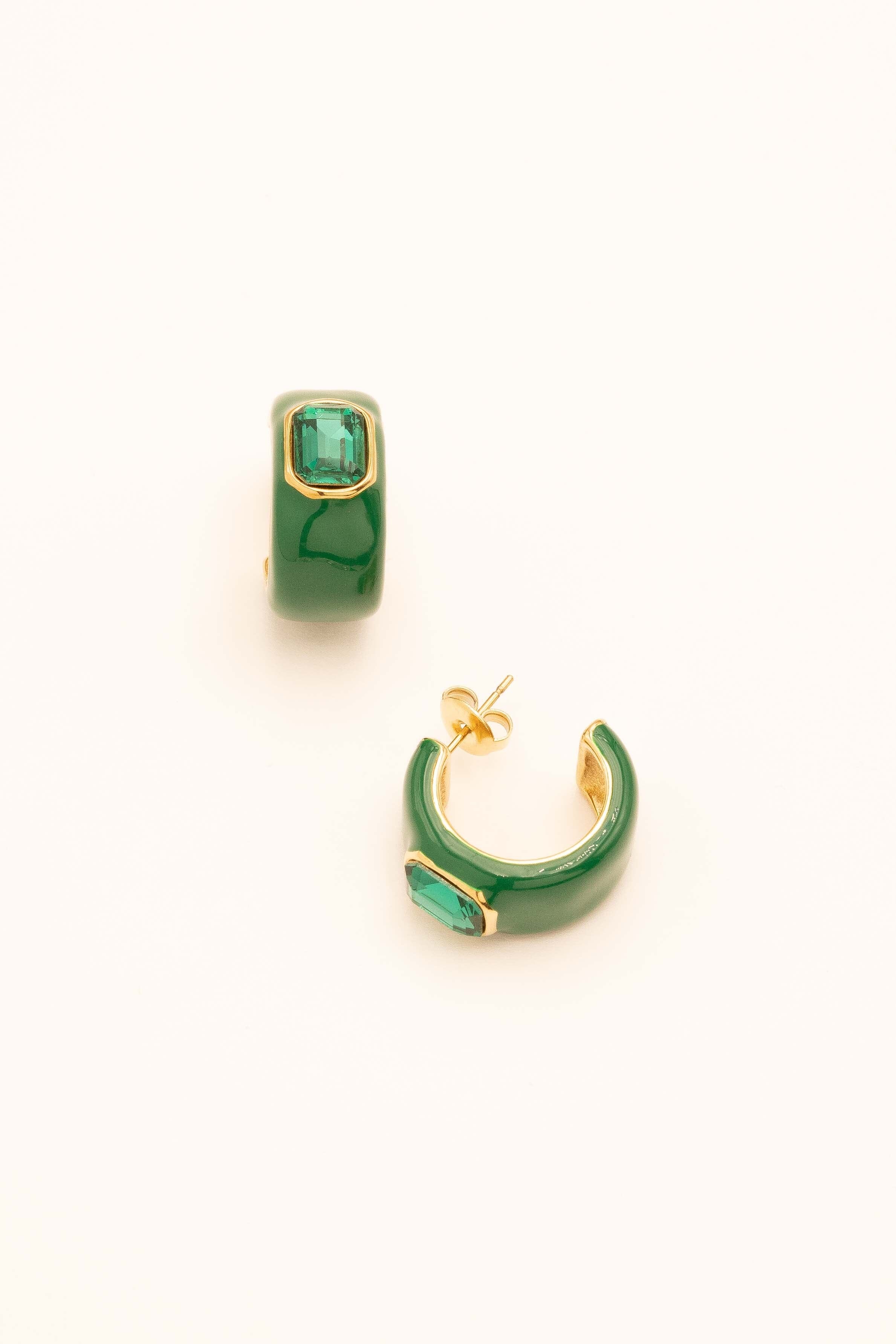 Boucles Bohm Paris - Séraphie Boucles D'oreilles Bohm Paris vert foncé mail 