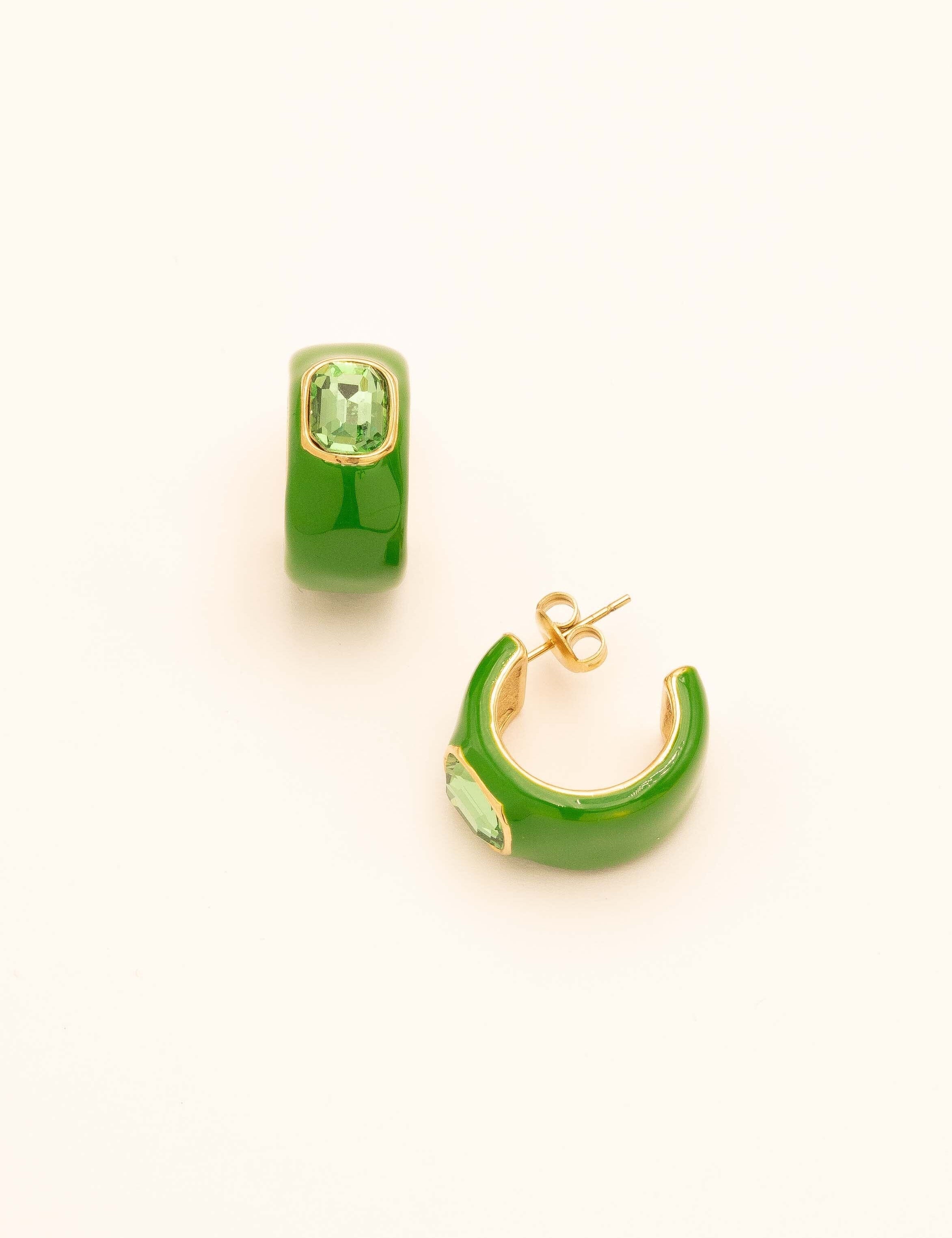Boucles Bohm Paris - Séraphie Boucles D'oreilles Bohm Paris Vert Pomme émail 
