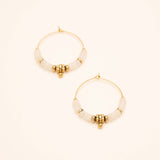 Boucles Bohm Paris - Stéphanie Boucles D'oreilles Bohm Paris Agate blanche 