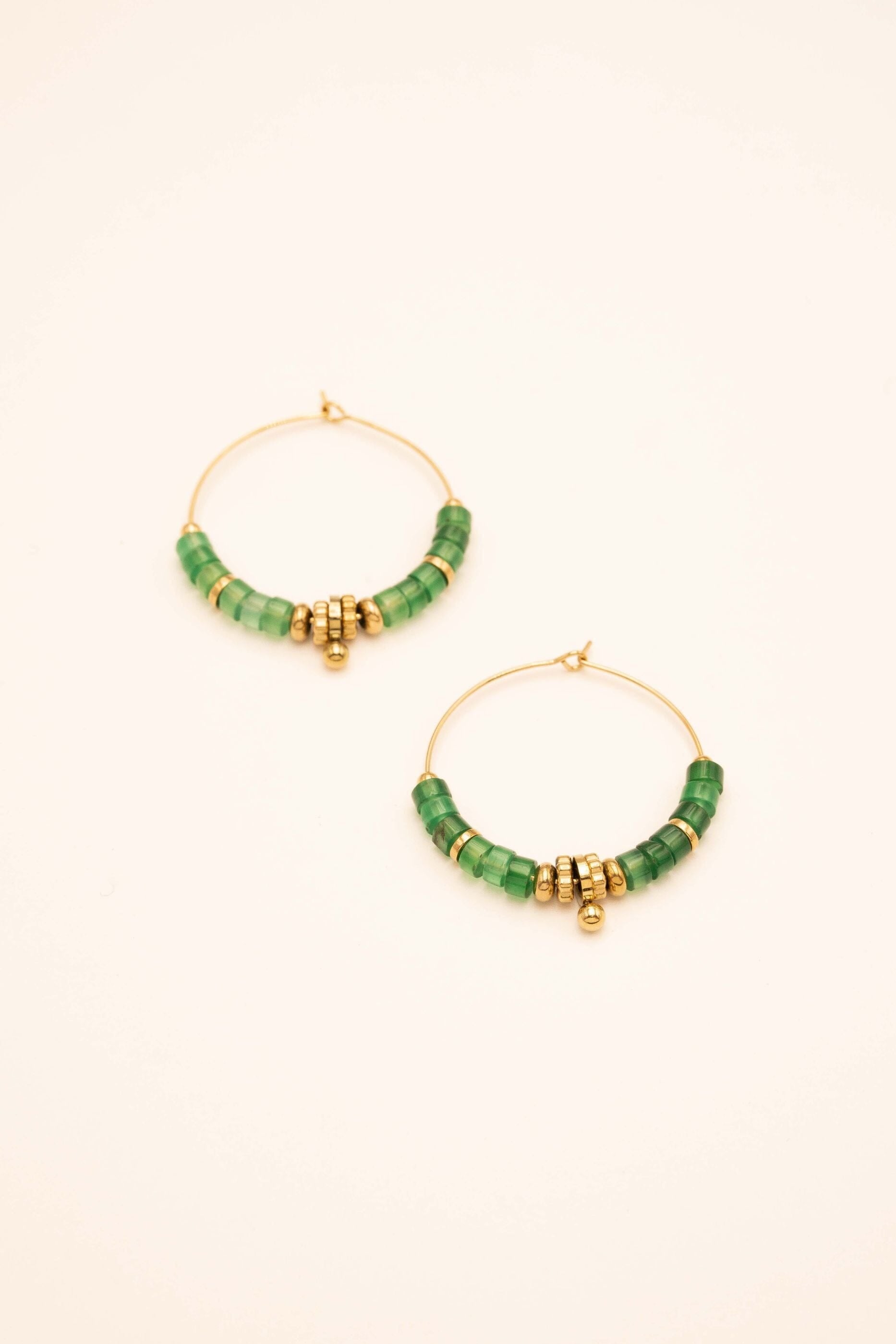 Boucles Bohm Paris - Stéphanie Boucles D'oreilles Bohm Paris Agate verte 