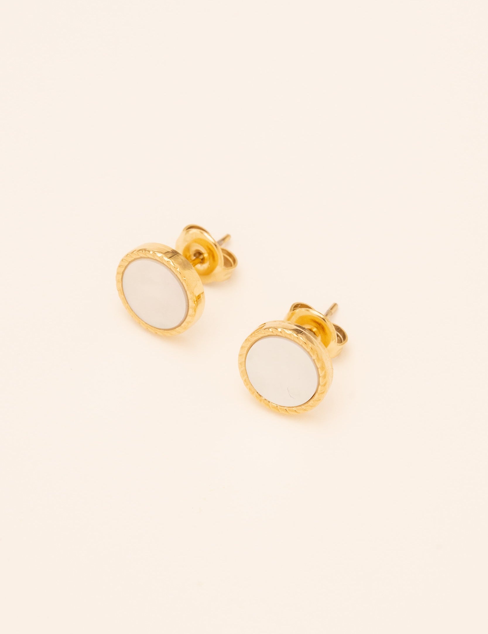 Boucles Emllo Bohm Paris Nacre blanche 