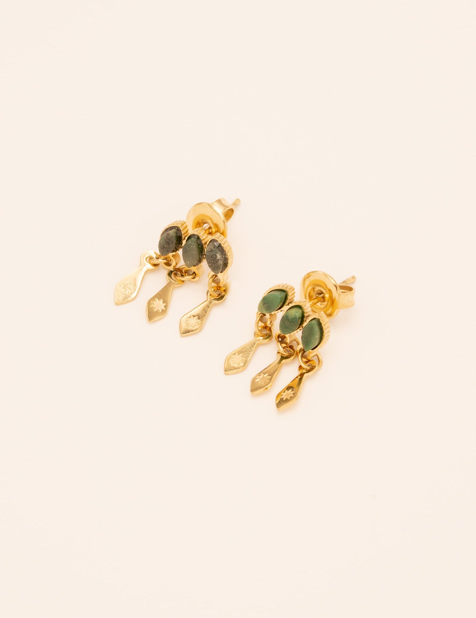 Boucles Larry Bohm Paris Jaspe verte 
