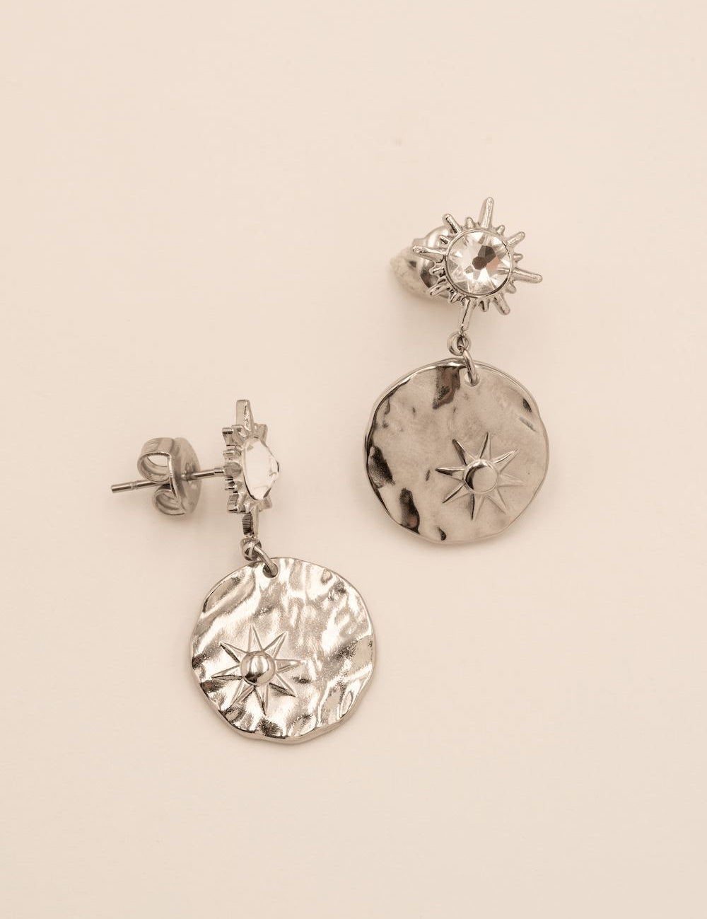 Boucles Melany Argentée Boucles D'oreilles Bohm Paris Cristal