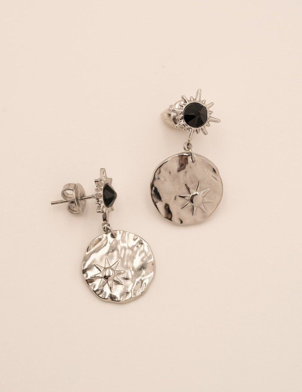 Boucles Melany Argentée Boucles D'oreilles Bohm Paris Noir