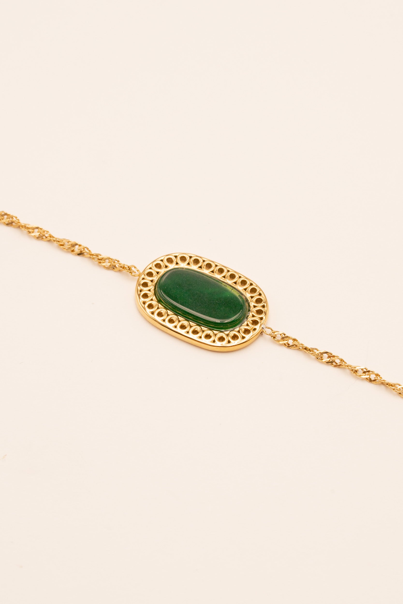 Bracelet Ambroise Bohm Paris Agate verte teinté 