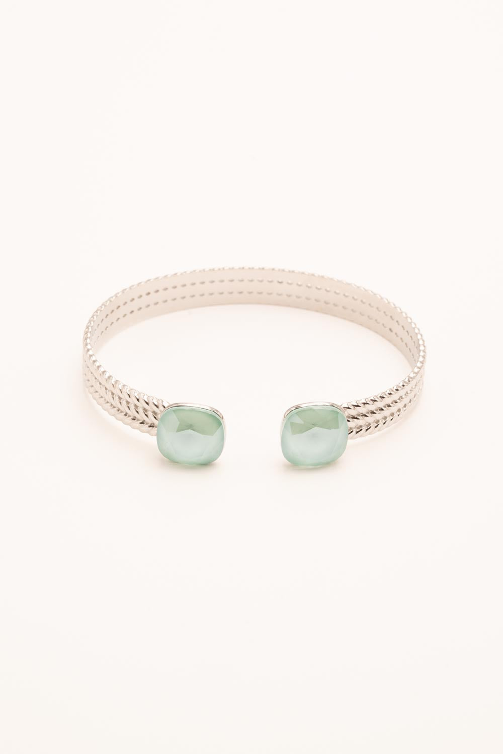 Bracelet Jonc Bohm Paris - Phoebe argenté Bracelets Bohm Paris vert eau 