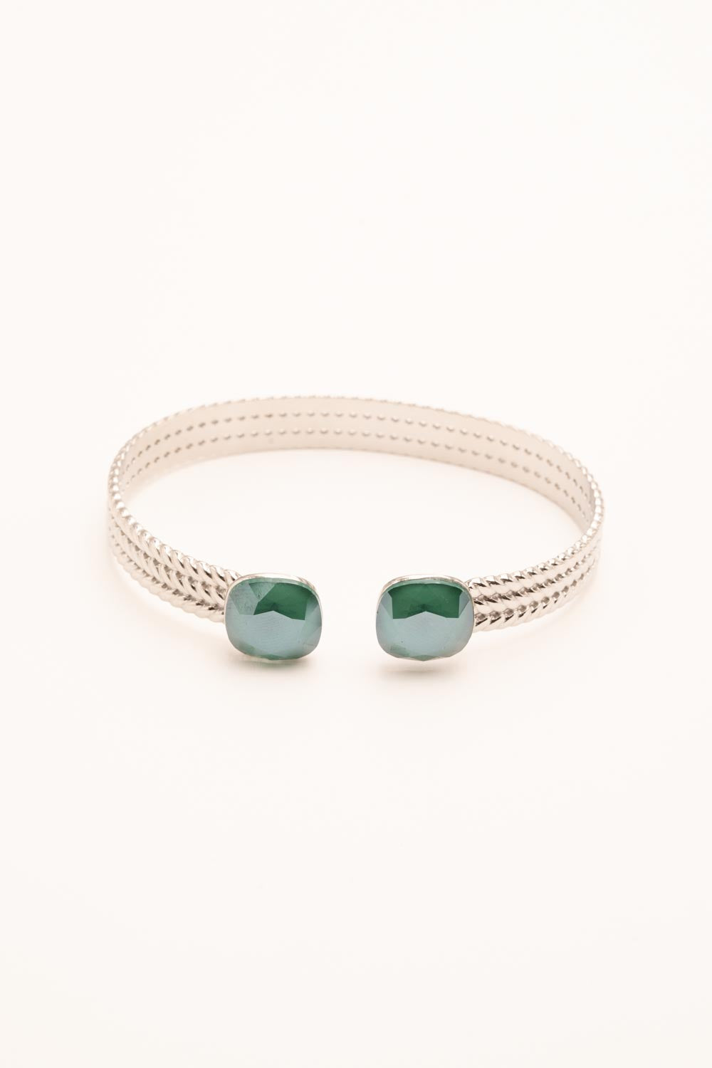 Bracelet Jonc Bohm Paris - Phoebe argenté Bracelets Bohm Paris vert foncé 