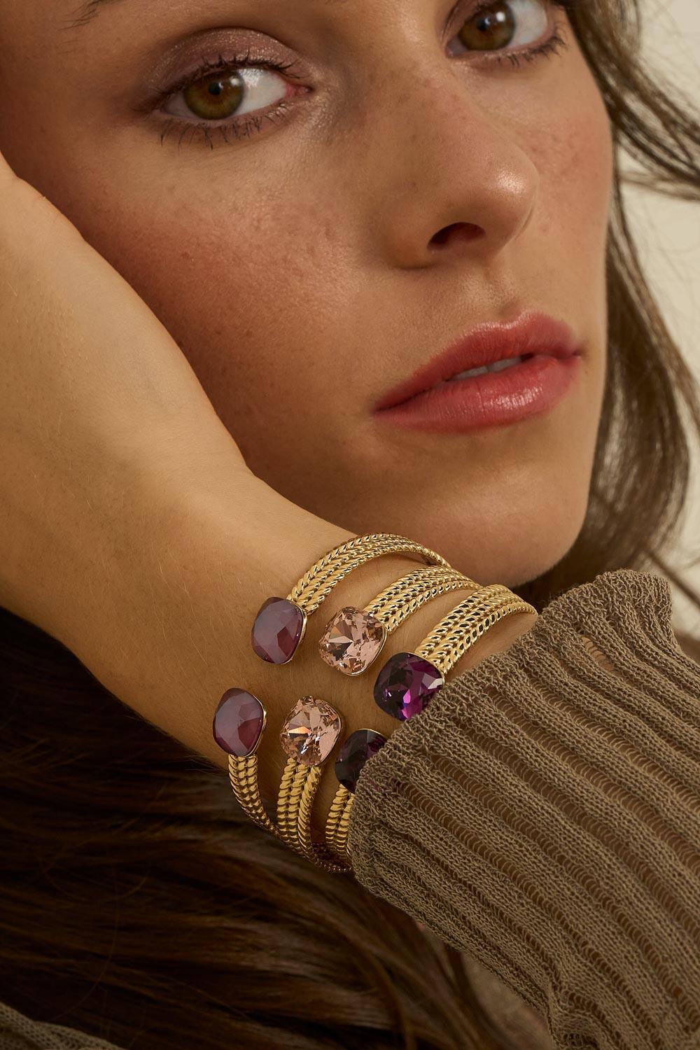 Bracelet Jonc Bohm Paris - Phoebe doré prune