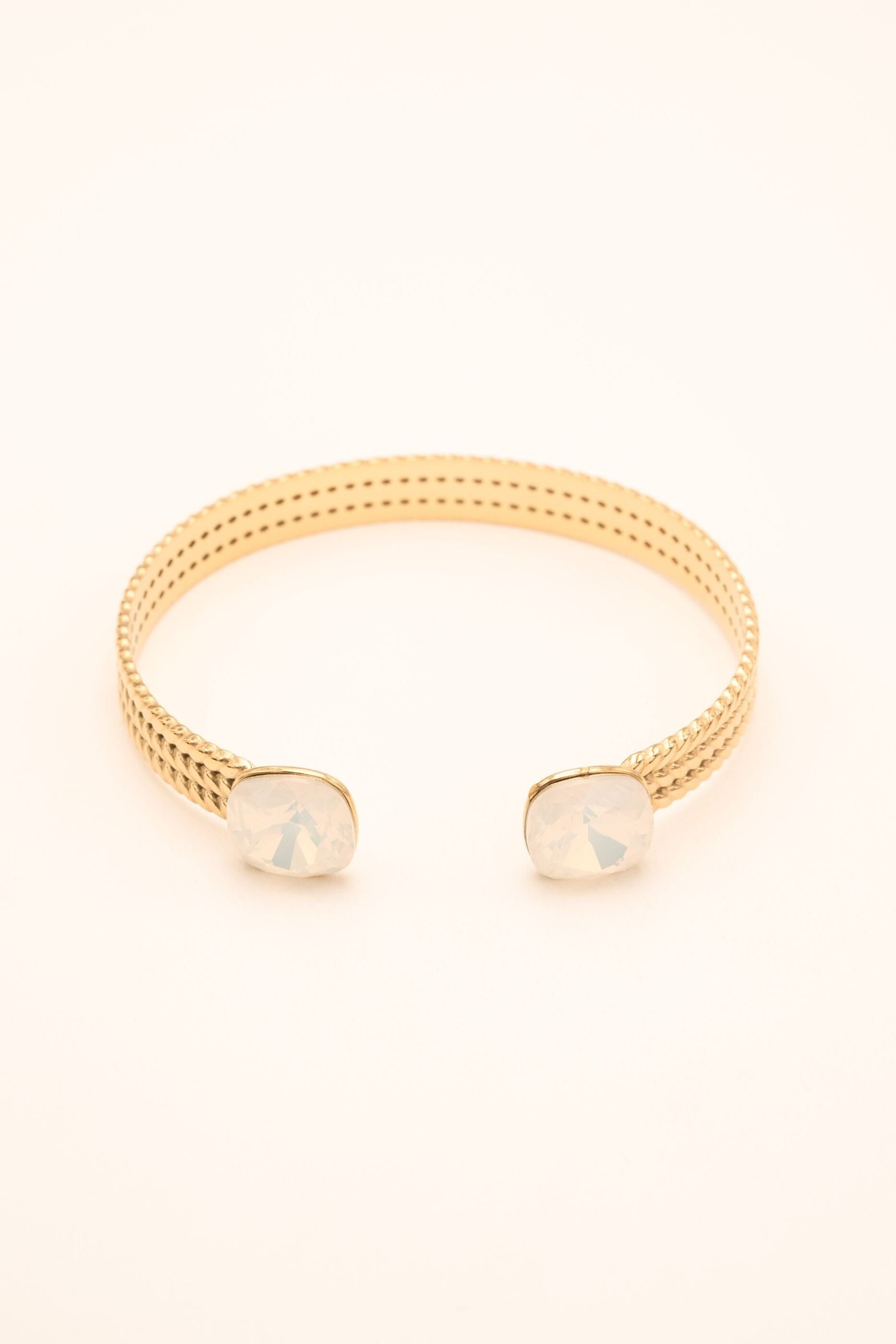 Bracelet Jonc Bohm Paris - Phoebe doré Bracelets Bohm Paris blanc opal 