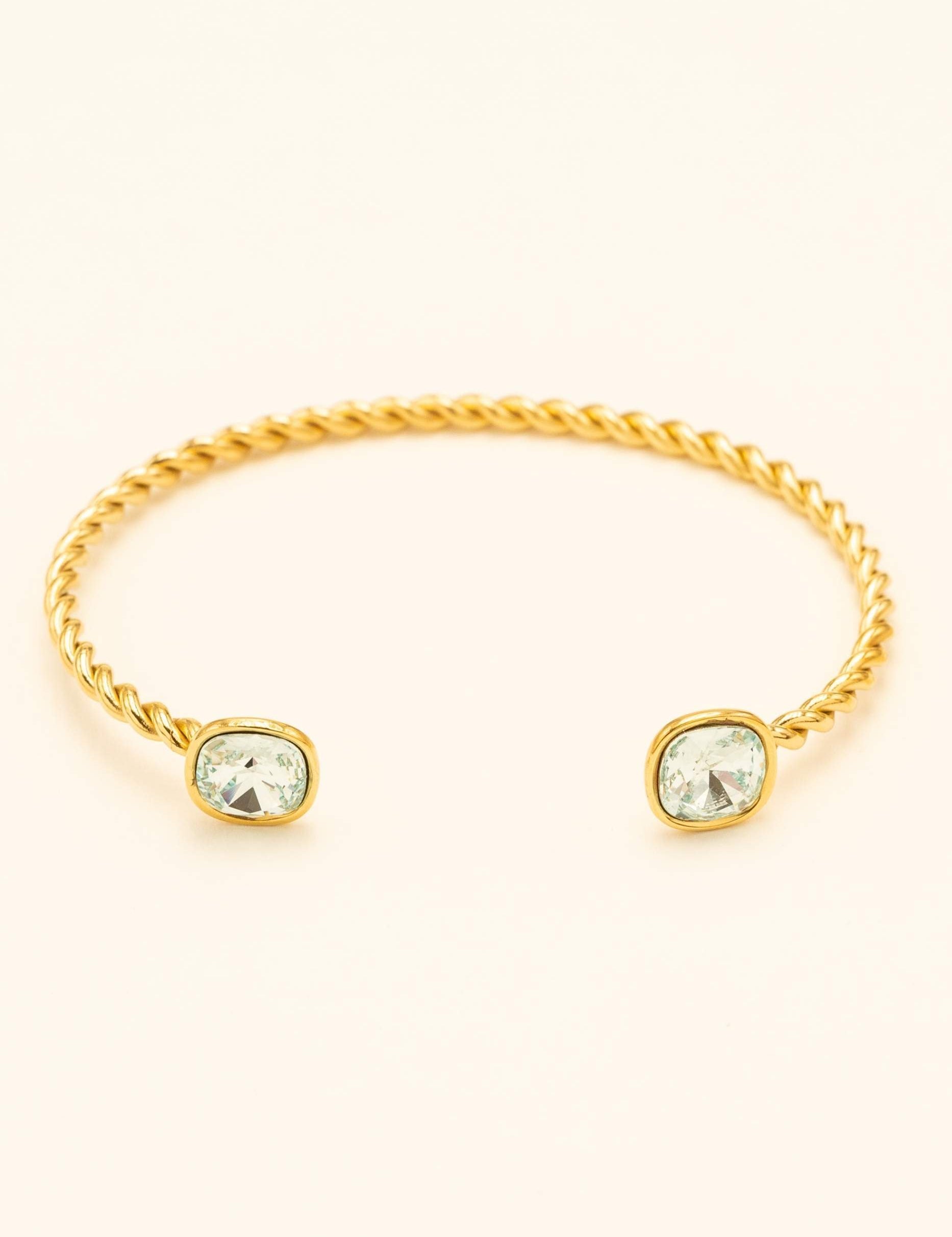 Bracelet jonc Manoel Doré Bracelet Bohm Paris Bleu clair 