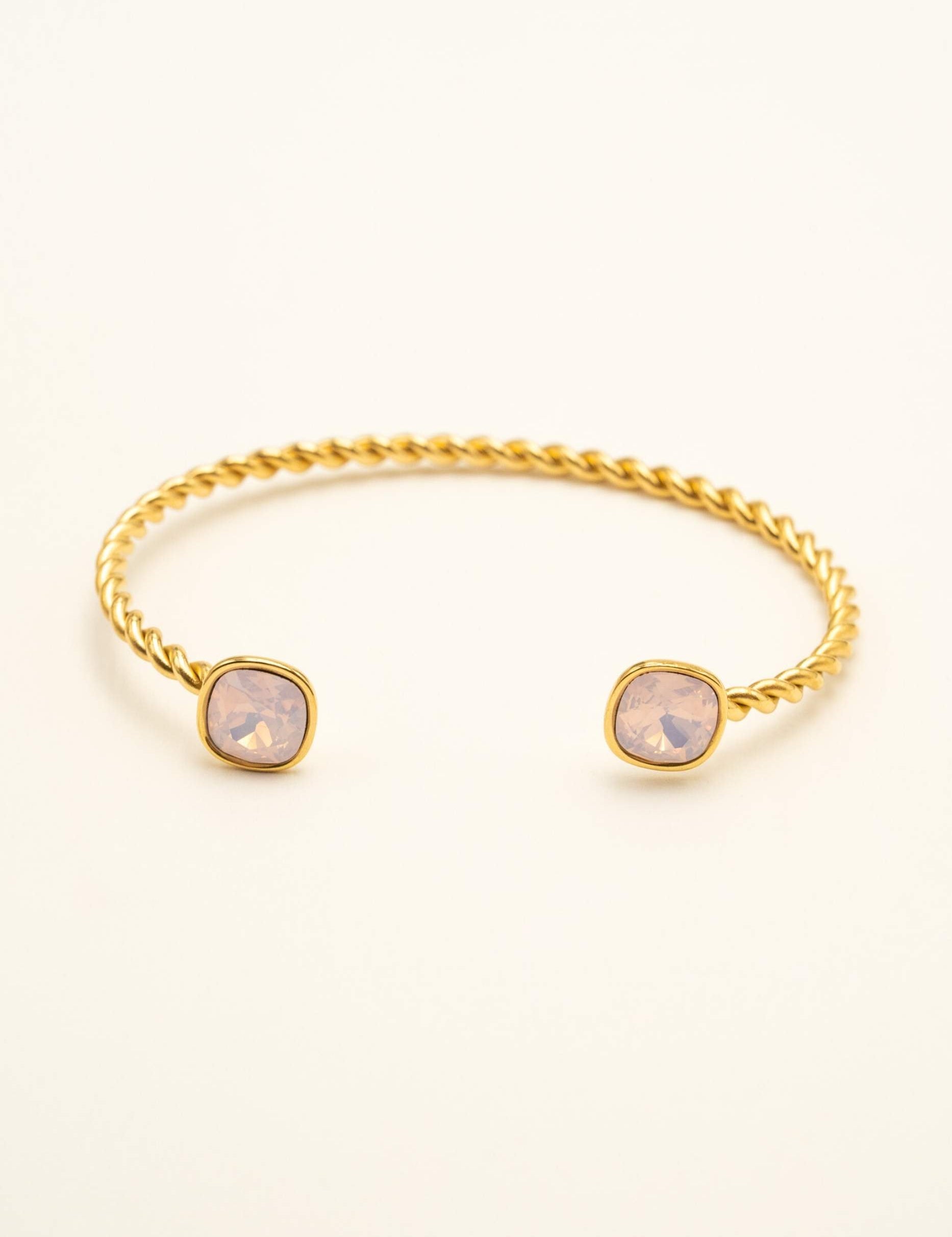 Bracelet jonc Manoel Doré Bracelet Bohm Paris Rose opal 