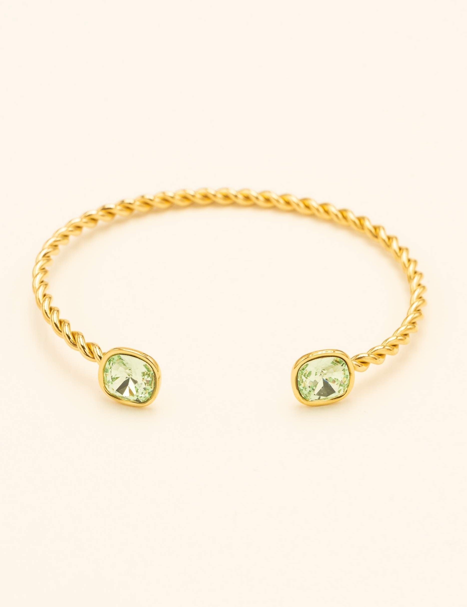 Bracelet jonc Manoel Doré Bracelet Bohm Paris Vert pale 