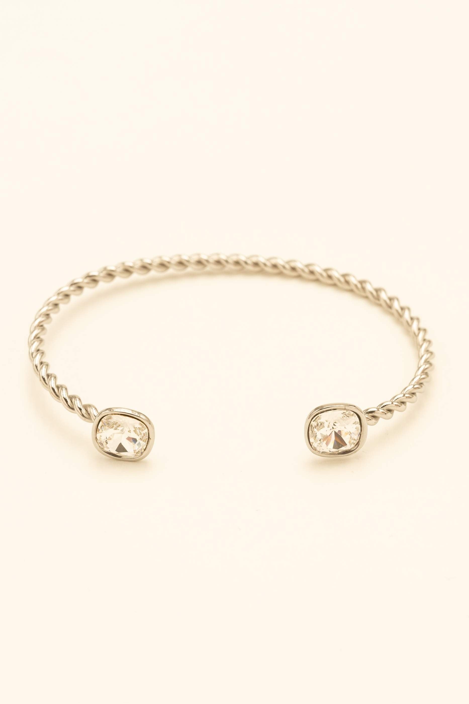 Bracelet Manoel jonc argenté Bracelet Bohm Paris cristal 