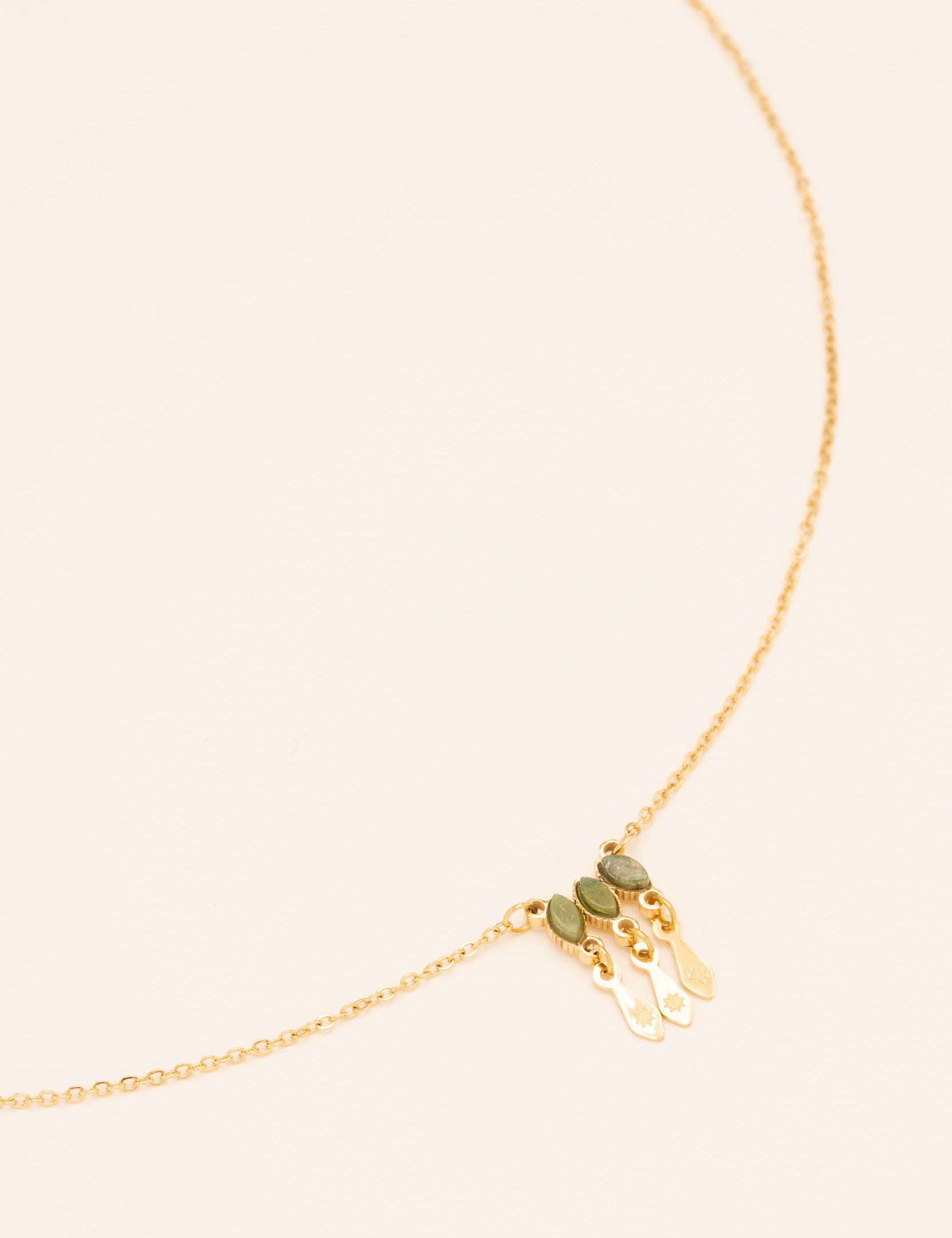 Collier Larry Colliers Bohm Paris Jaspe Vert 