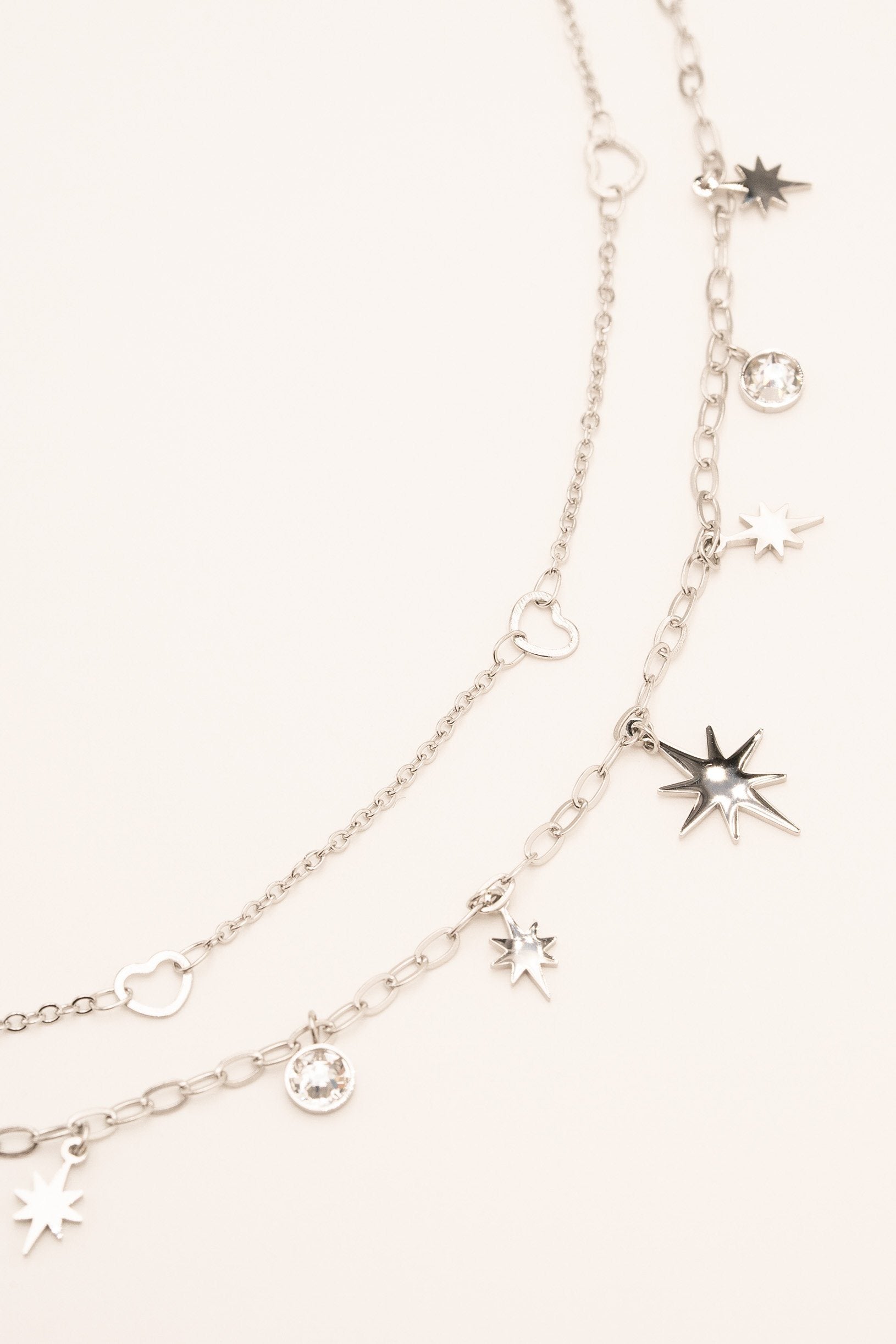 Collier Salvador Multirang Collier Bohm Paris Argenté cristal 