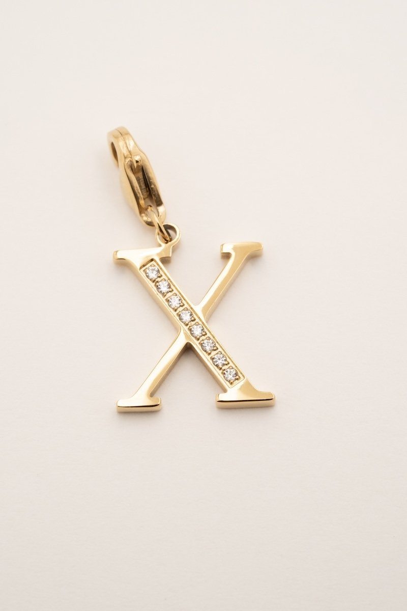 Lockie Hova (choisissez votre lettre) Lockie Bohm Paris Zircon Blanc X